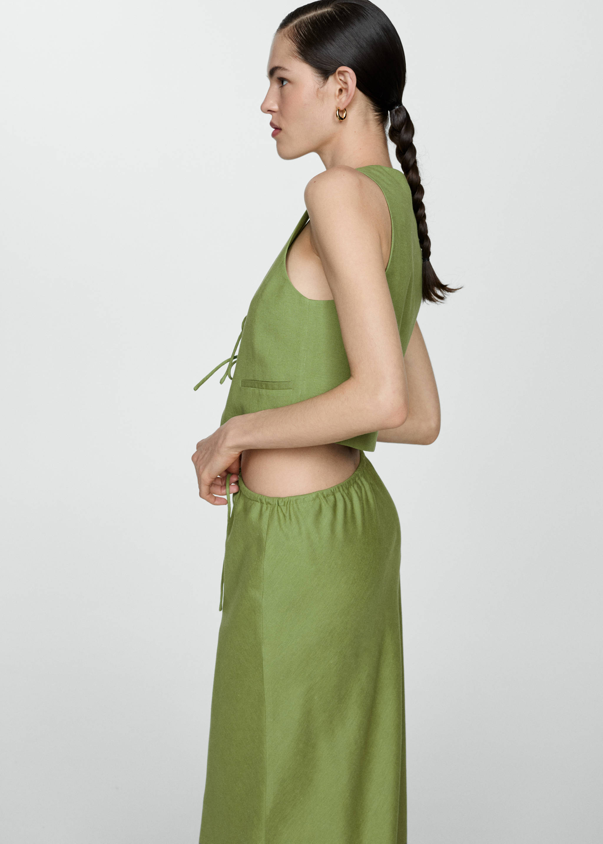 Väst med knytband - Bild av mittparti