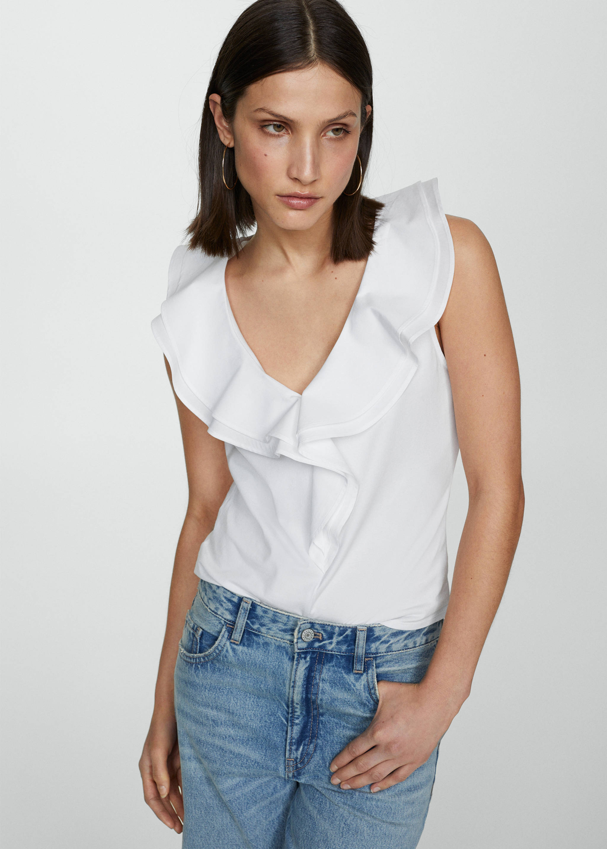 Ruffled cotton top - Medium plane