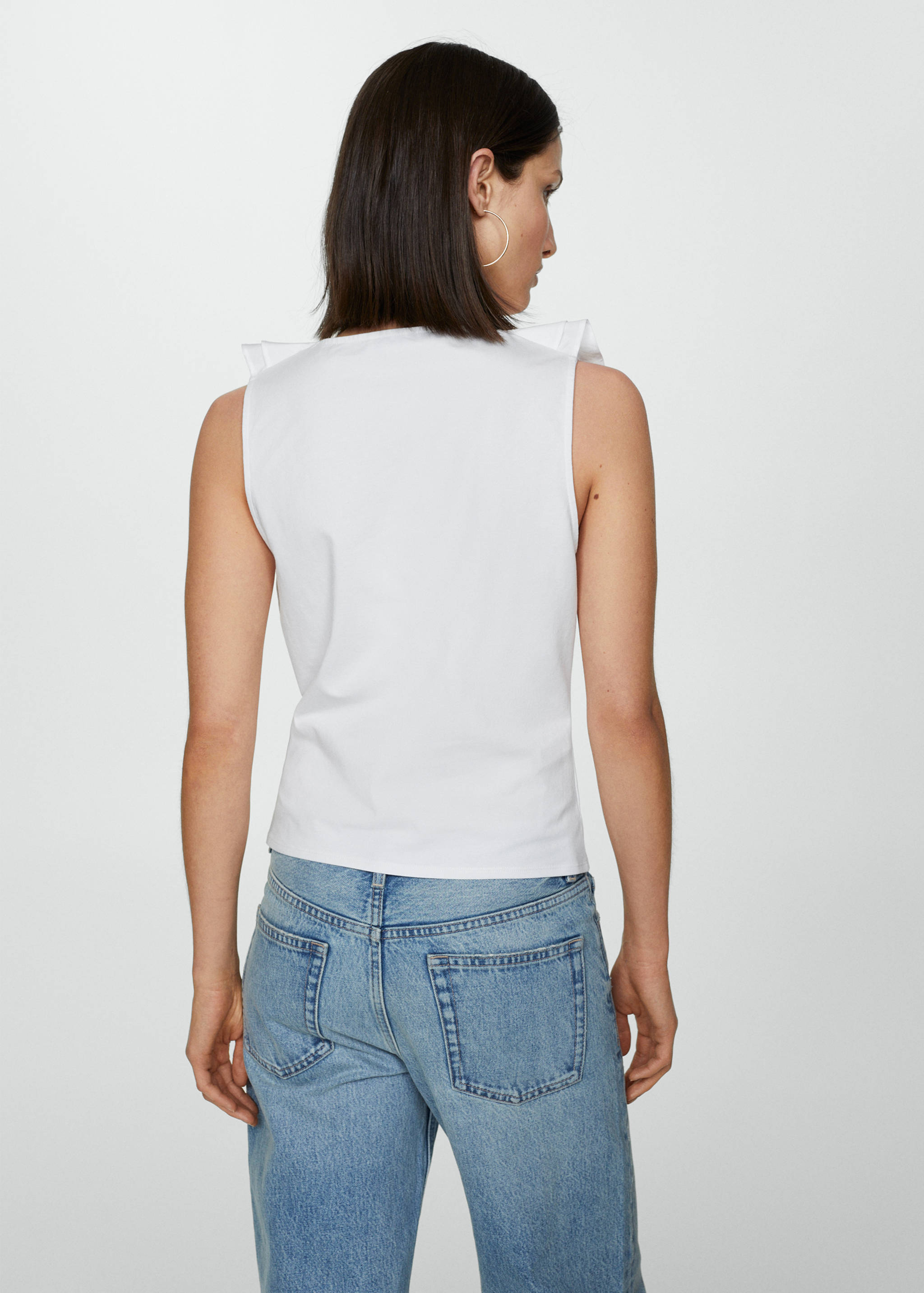 Ruffled cotton top - Reverse of the article