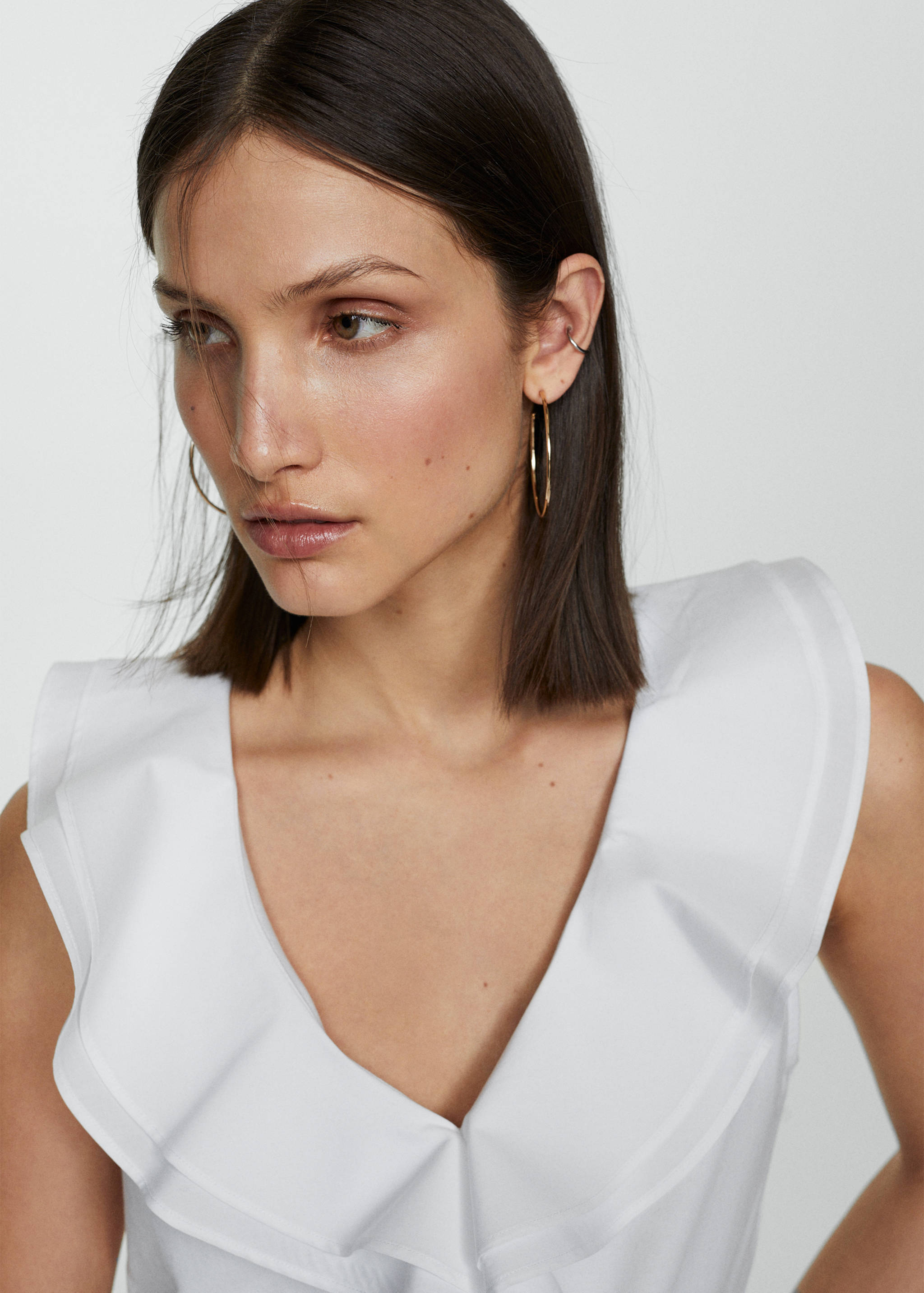 Ruffled cotton top - Details of the article 1