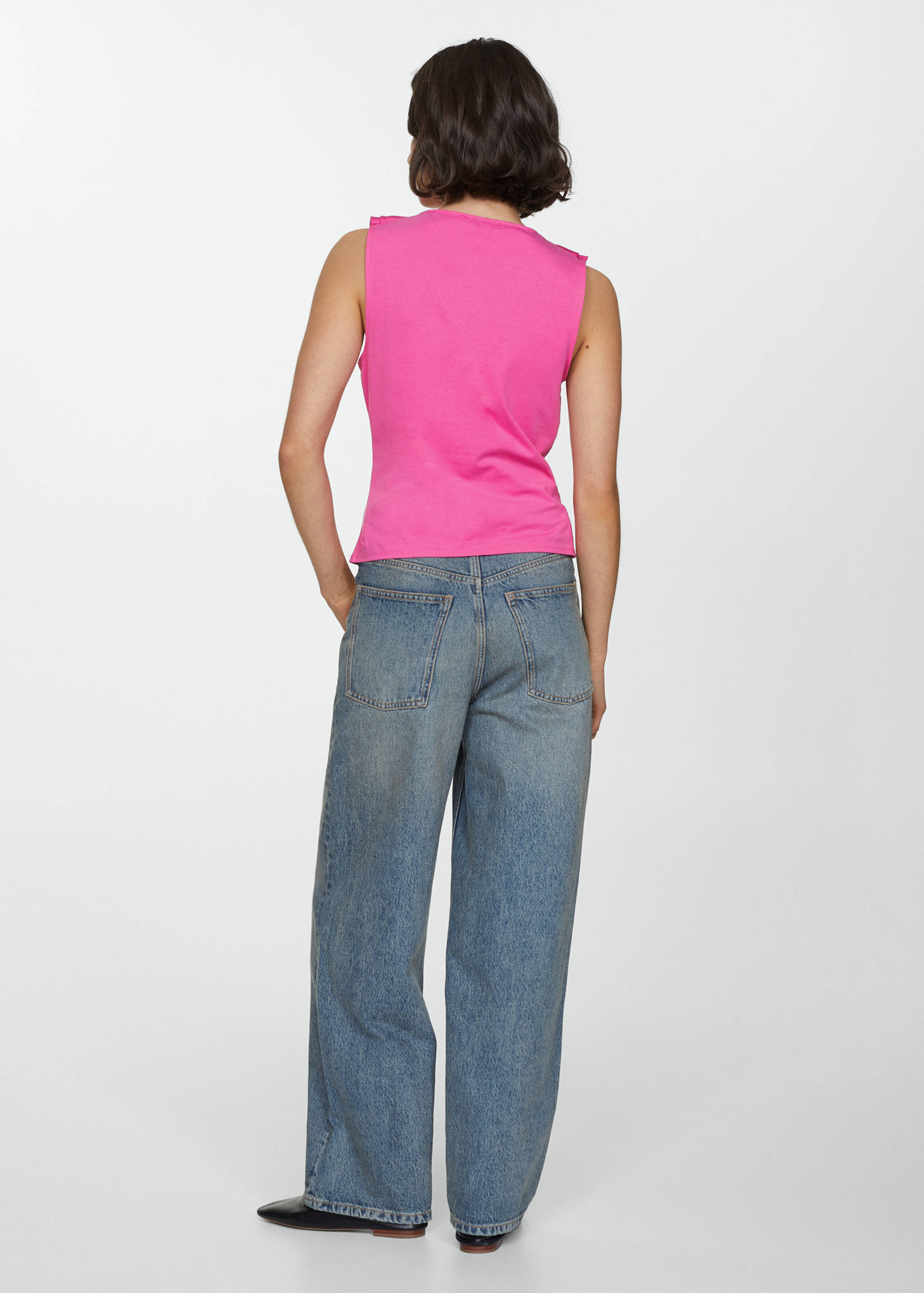 Ruffled cotton top - Reverse of the article