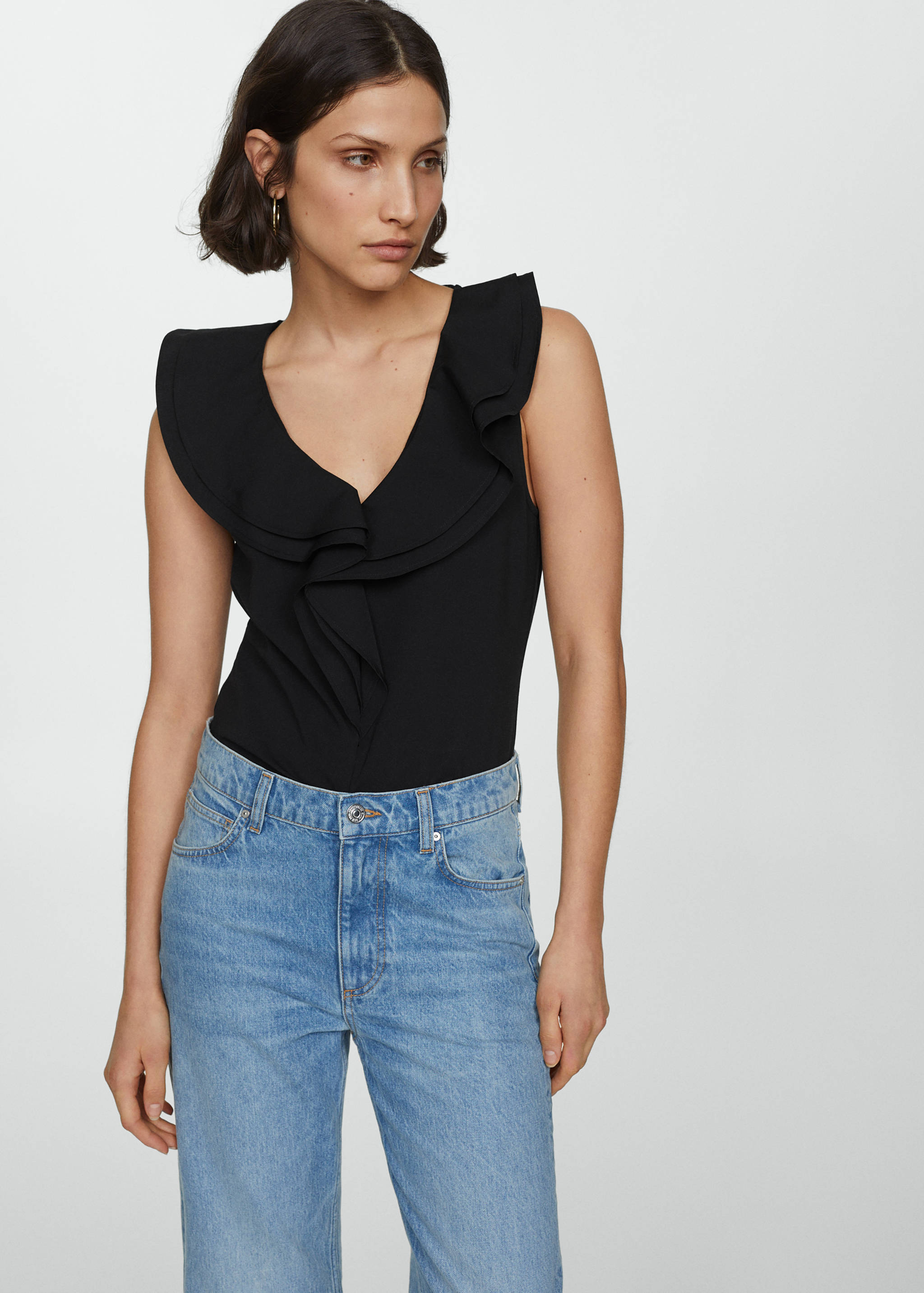 Ruffled cotton top - Medium plane
