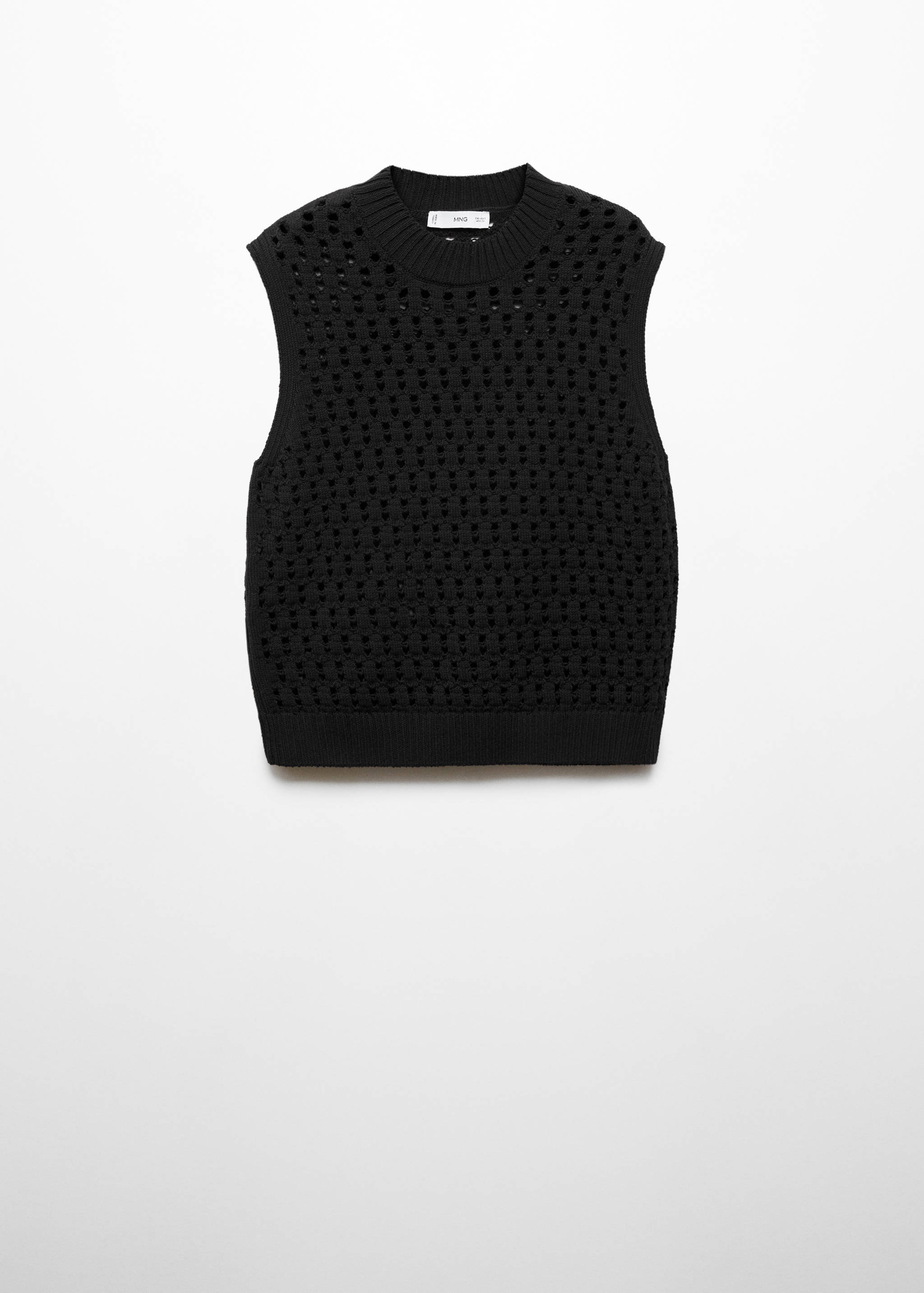 Úpletový top s detaily ažury - Zboží bez modelu