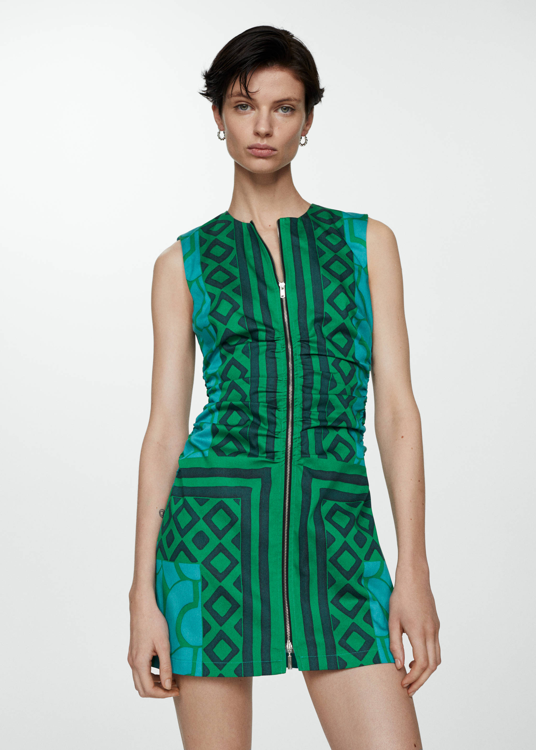 Printed dress with zip - Medium plane