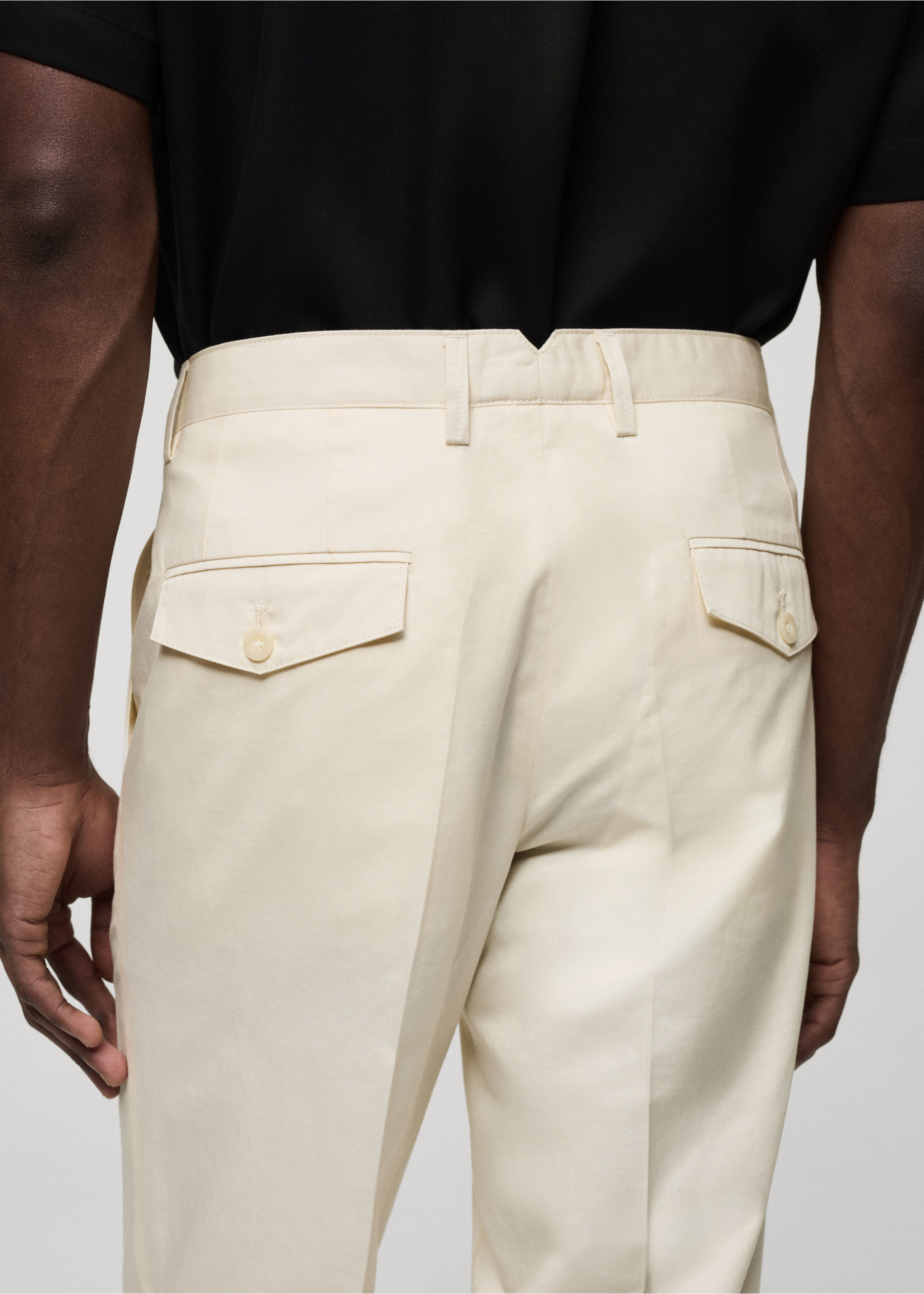 Cotton linen pleated trousers - Details of the article 4