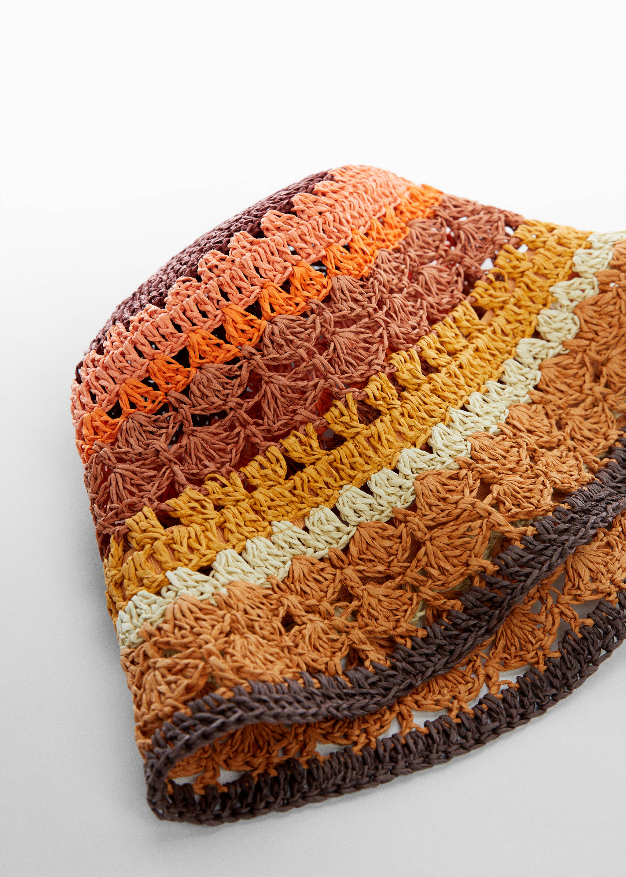 Natural fibre bucket hat - Details of the article 1, Yellow. Ref: 67067687-00.