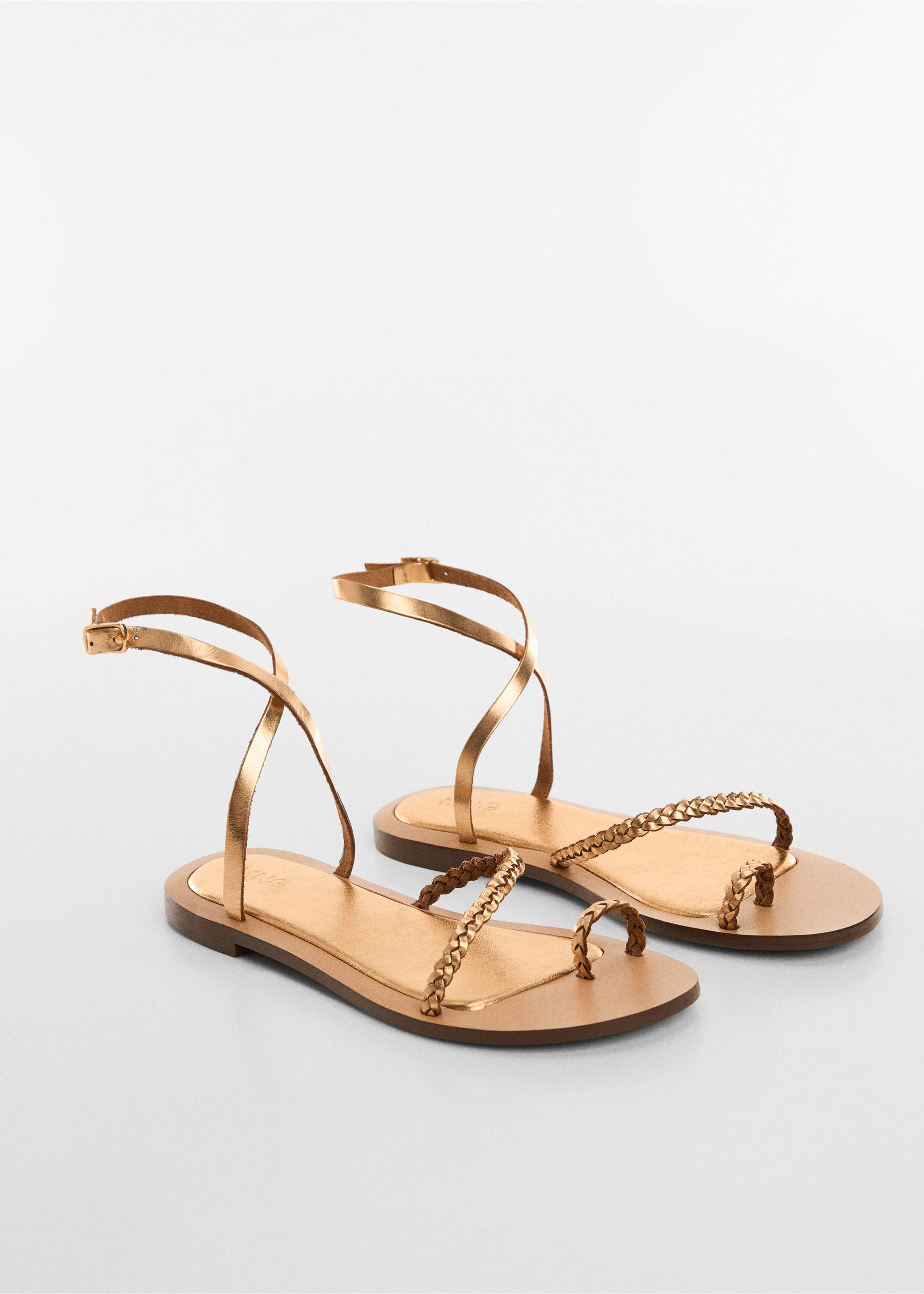 Metallic leather sandals - Medium plane, Gold. Ref: 67067696-00.