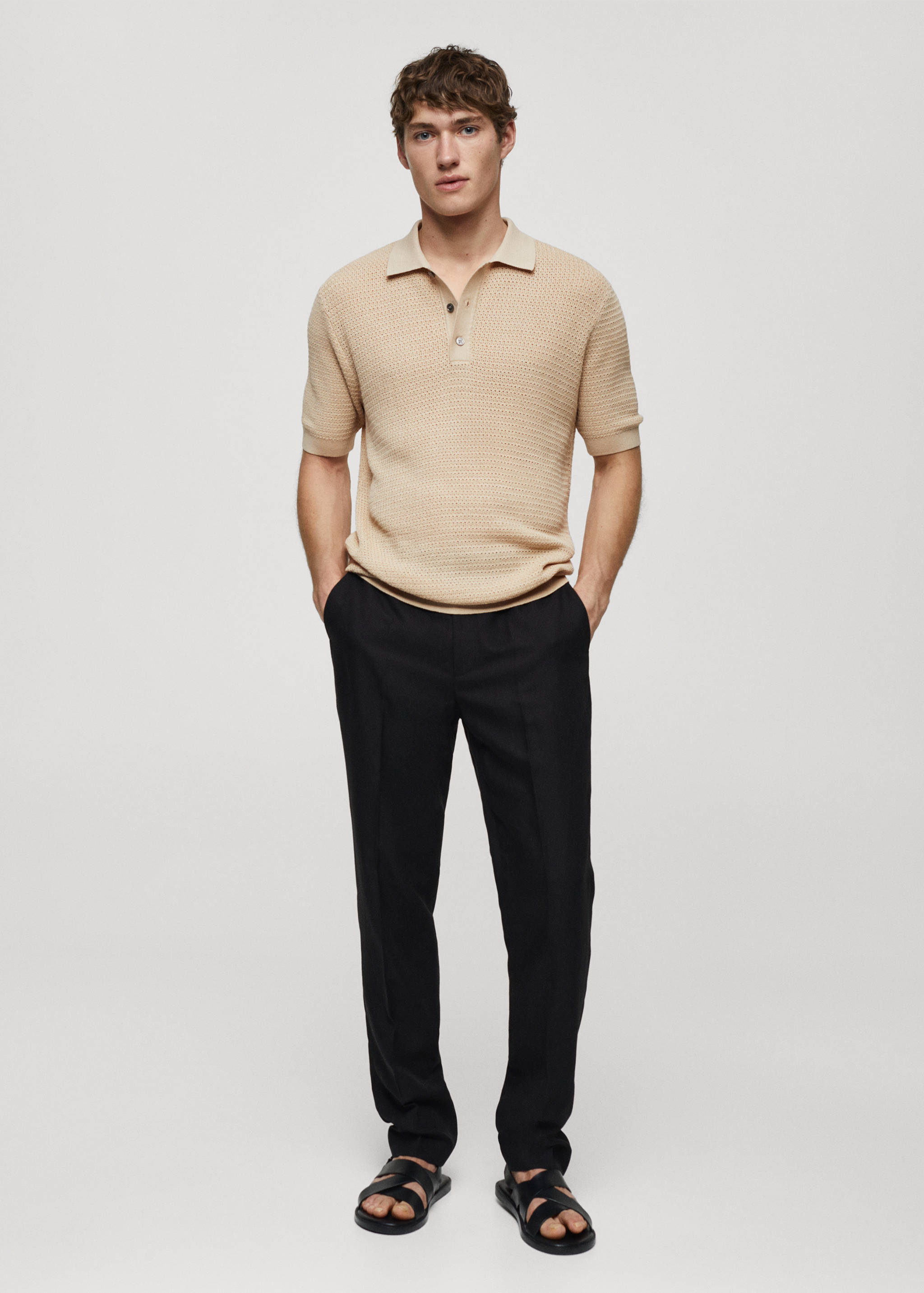 Openwork knit polo - General plane