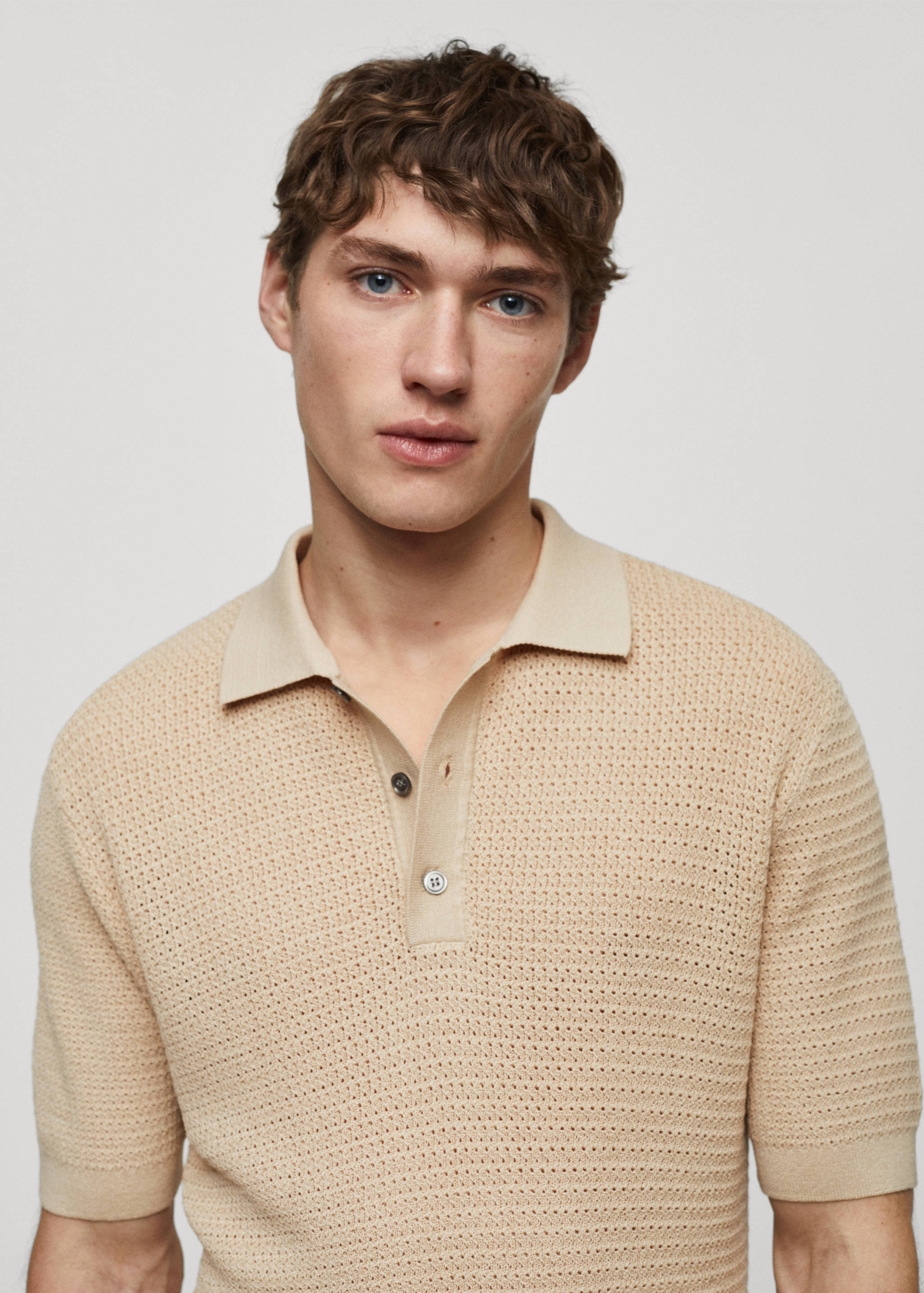Openwork knit polo - Details of the article 1
