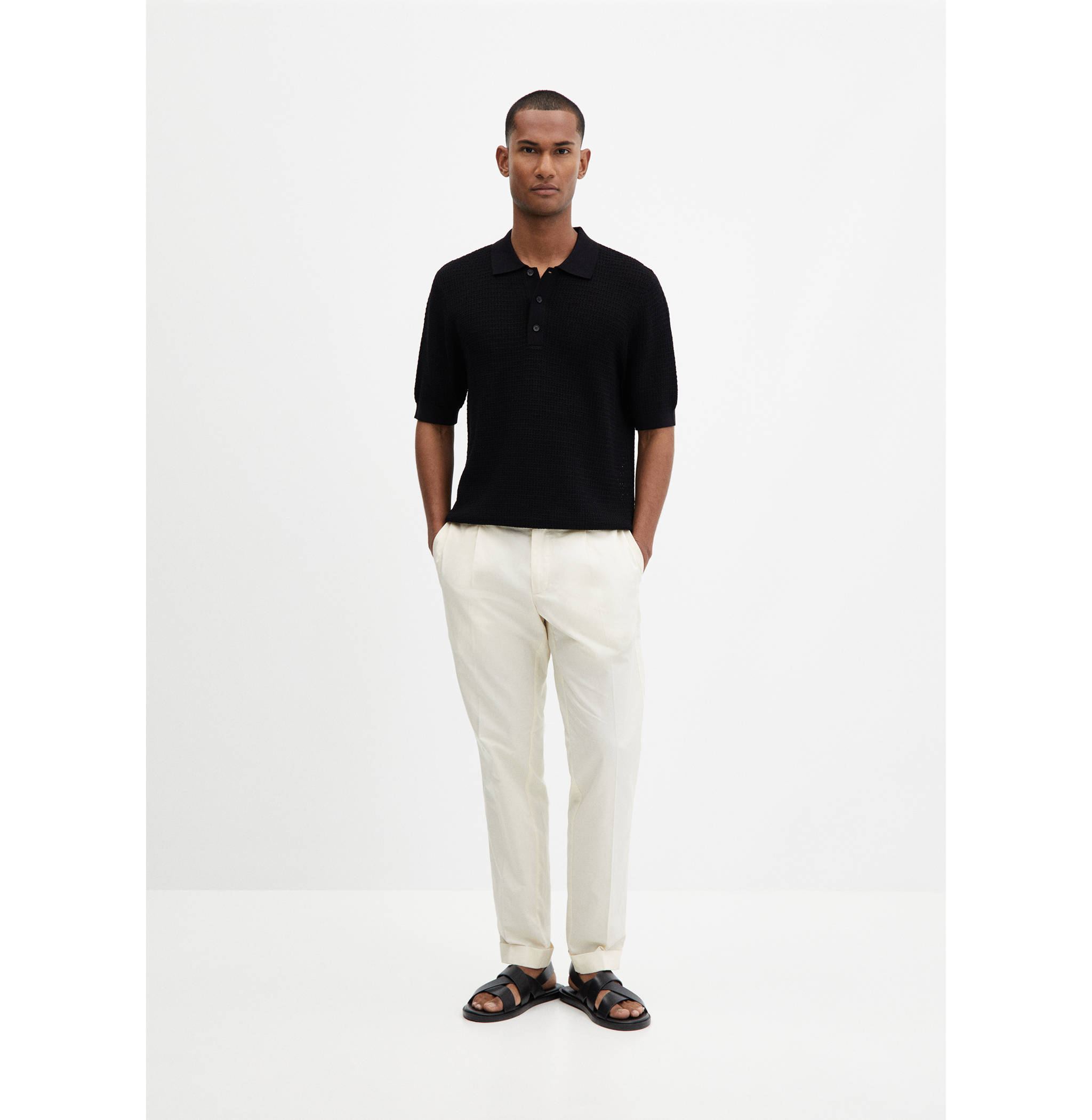 Openwork knit polo - General plane