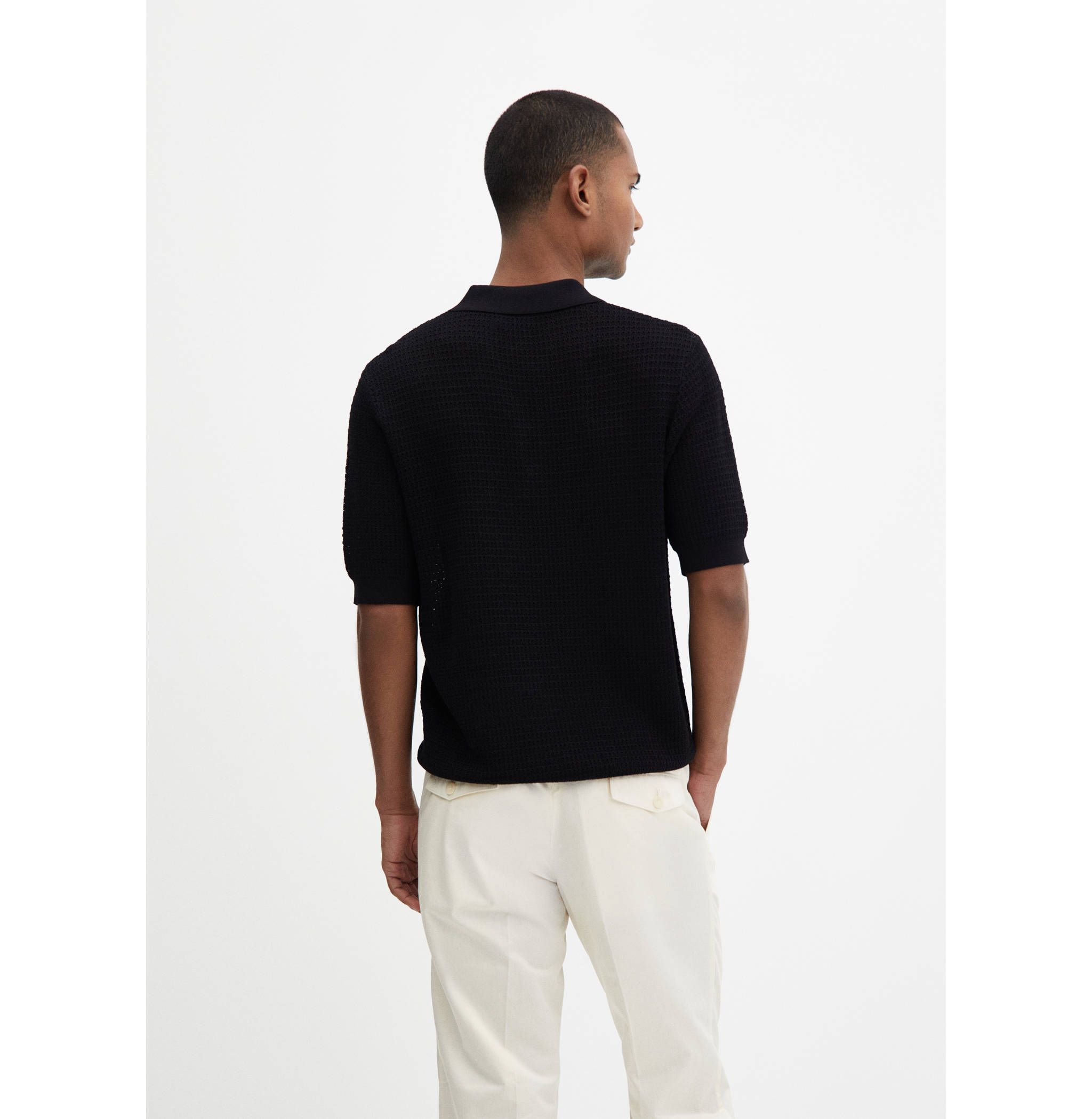 Openwork knit polo - Reverse of the article