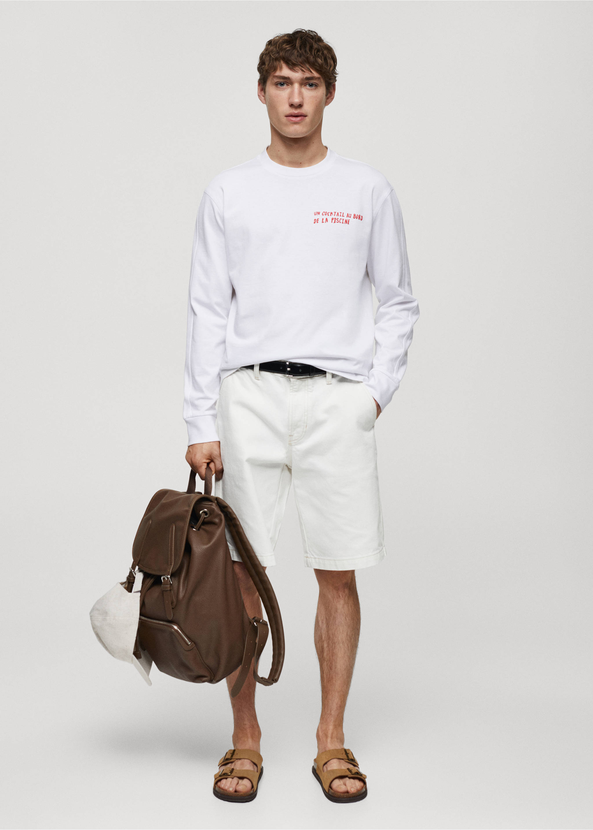 100% cotton sweatshirt with printed drawing - General plane, White. Ref: 67067701-00.