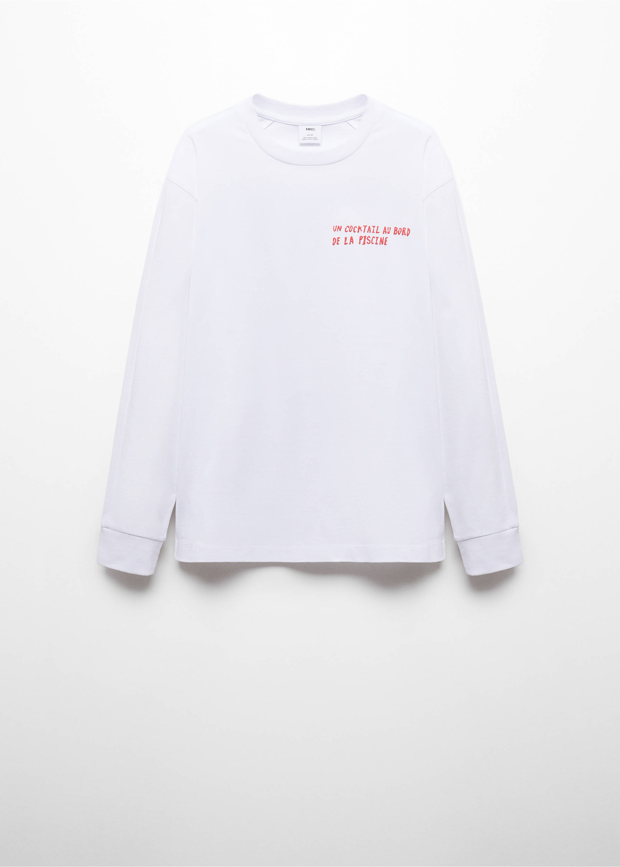 100% cotton sweatshirt with printed drawing - Article without model, White. Ref: 67067701-00.