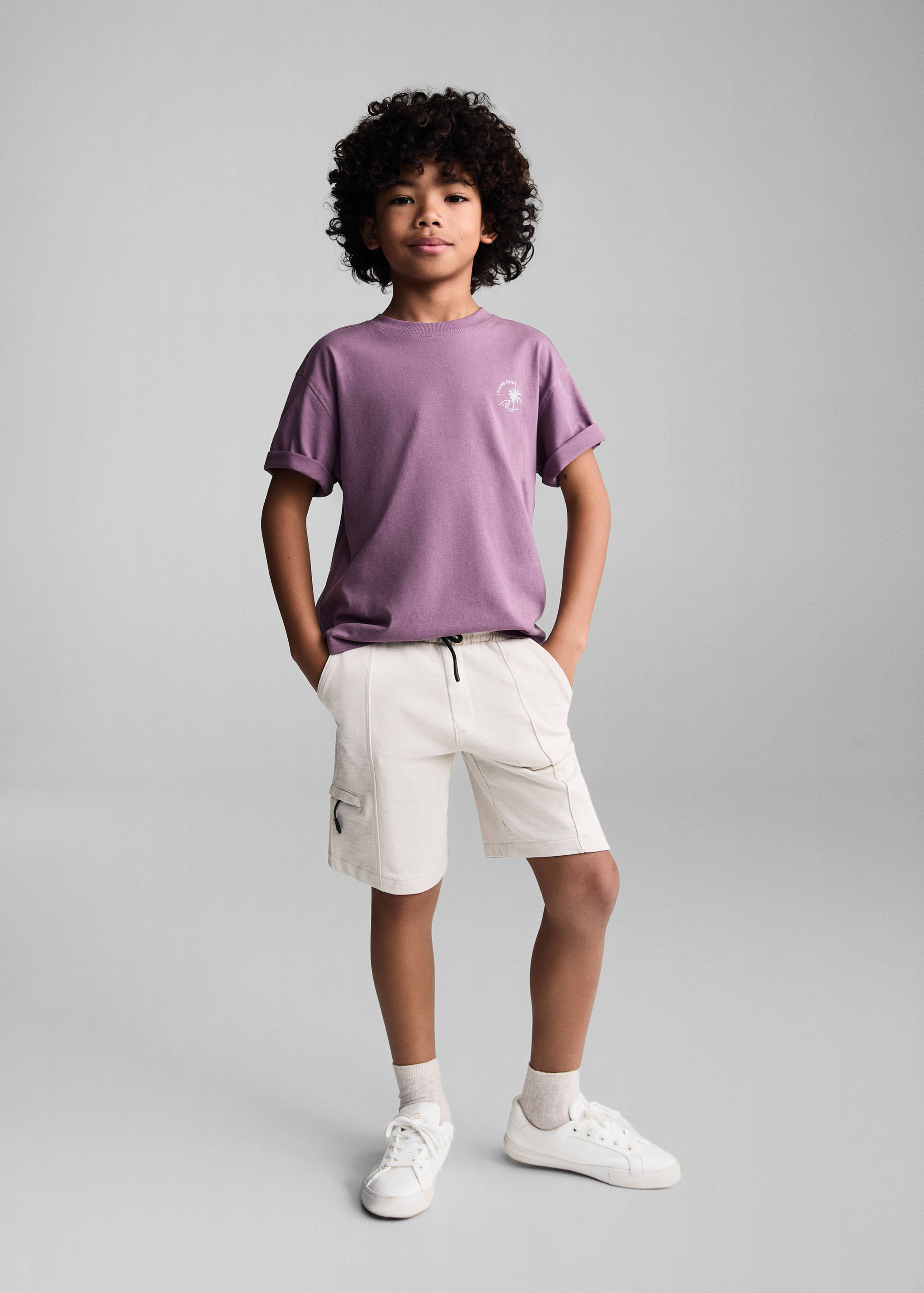 Elastic waist Bermuda shorts - General plane