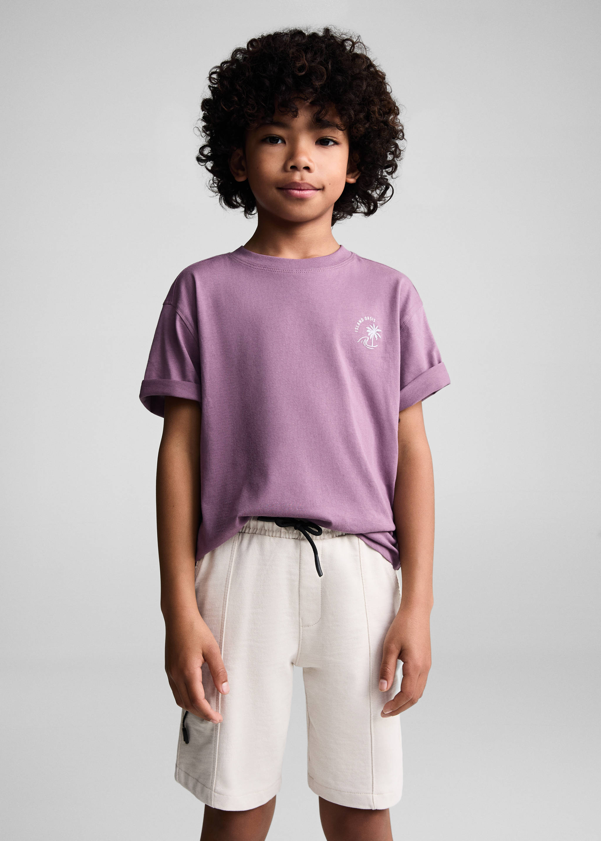 Elastic waist Bermuda shorts - Medium plane