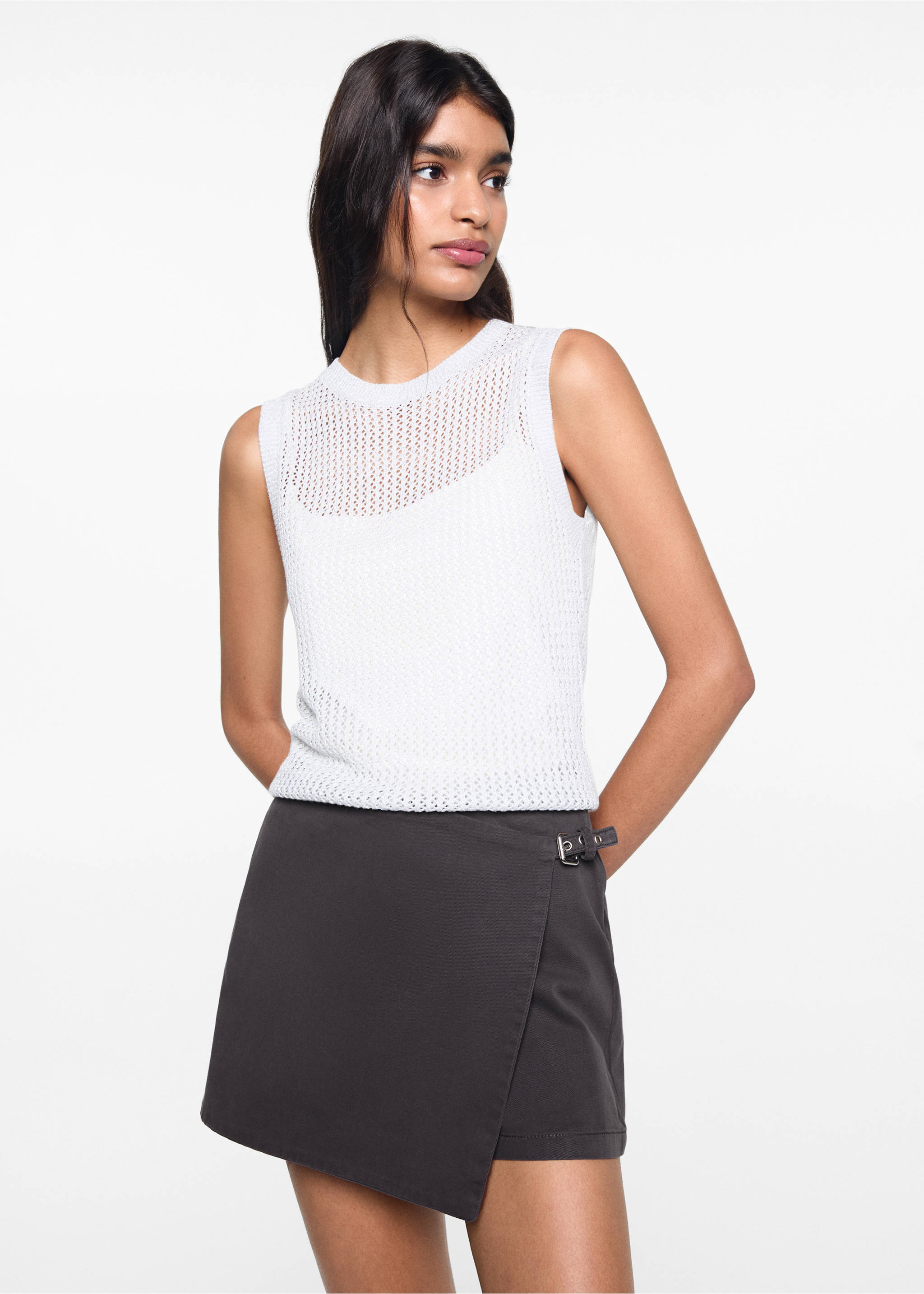 Buckled skirt trousers - Medium plane, Charcoal. Ref: 67067713-00.