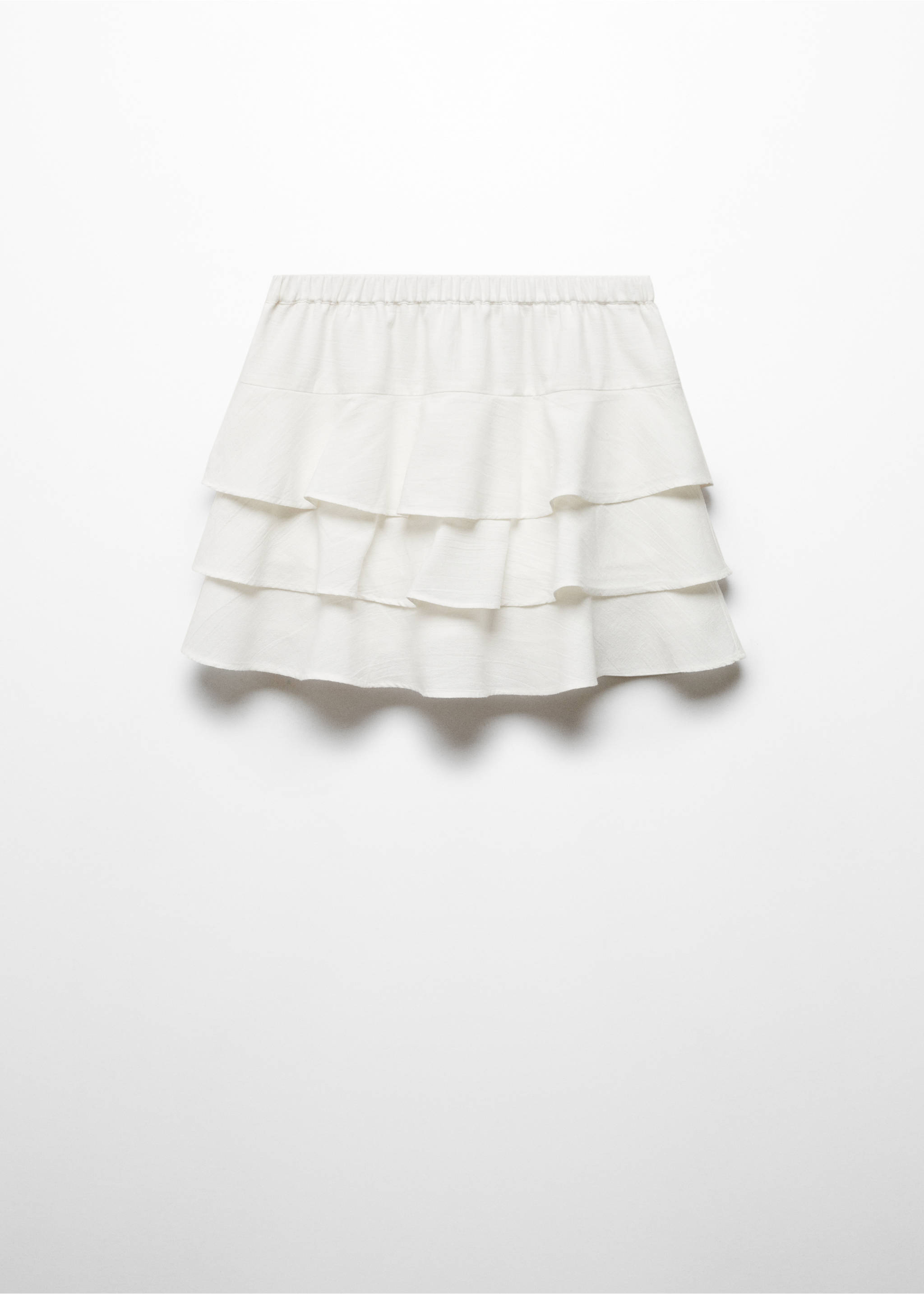 Ruffled linen-blend skirt - Article without model, Off White. Ref: 67067714-00.