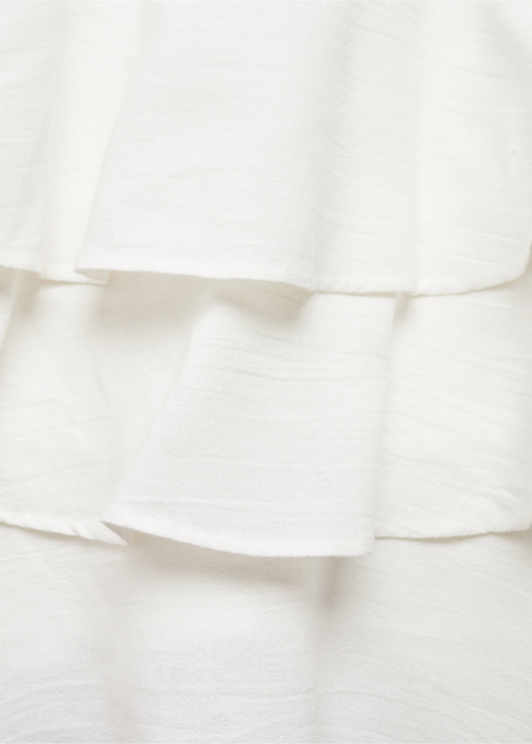 Ruffled linen-blend skirt - Details of the article 8, Off White. Ref: 67067714-00.