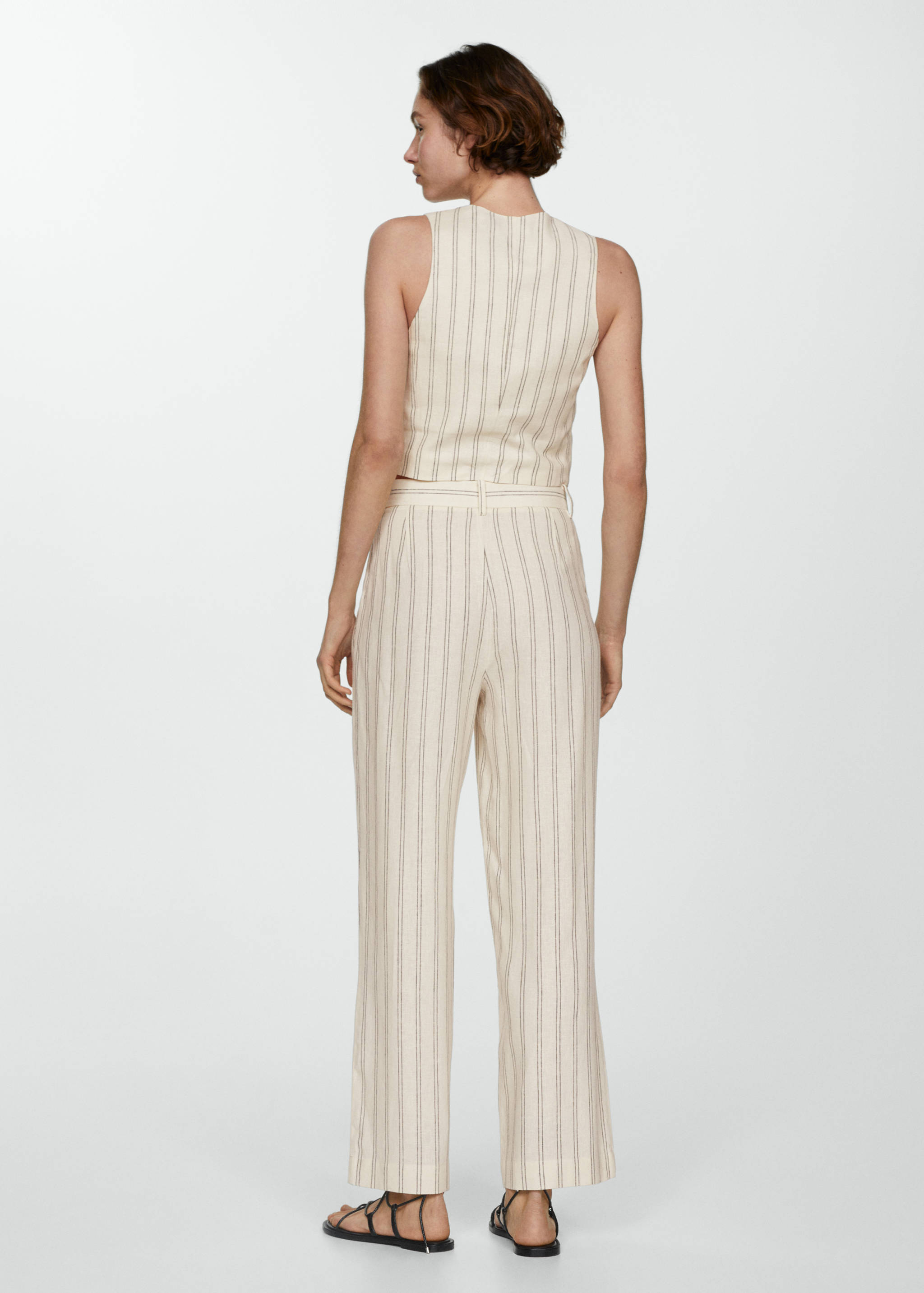 Striped linen-blend trousers - Reverse of the article