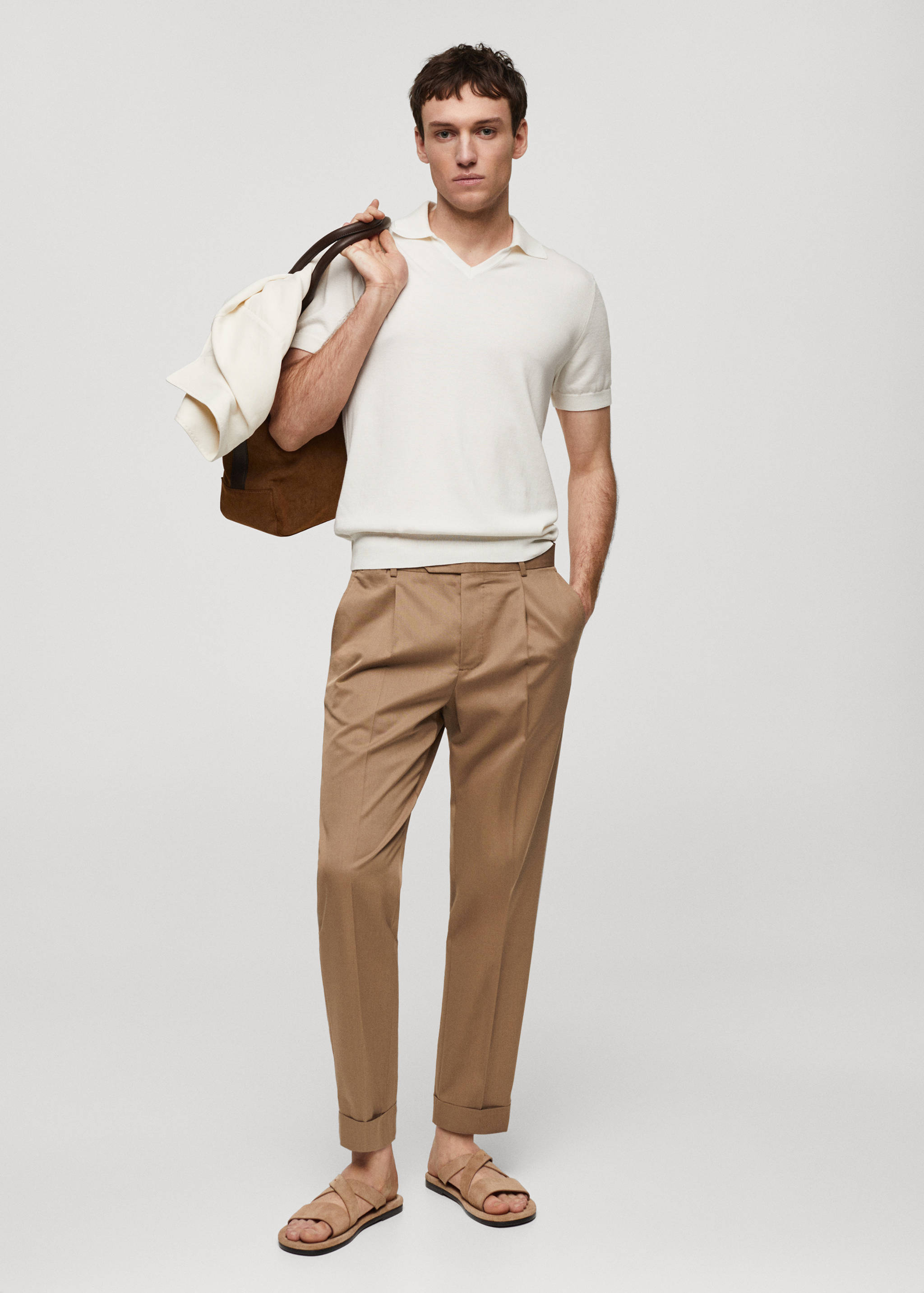 100% cotton knitted polo shirt - General plane