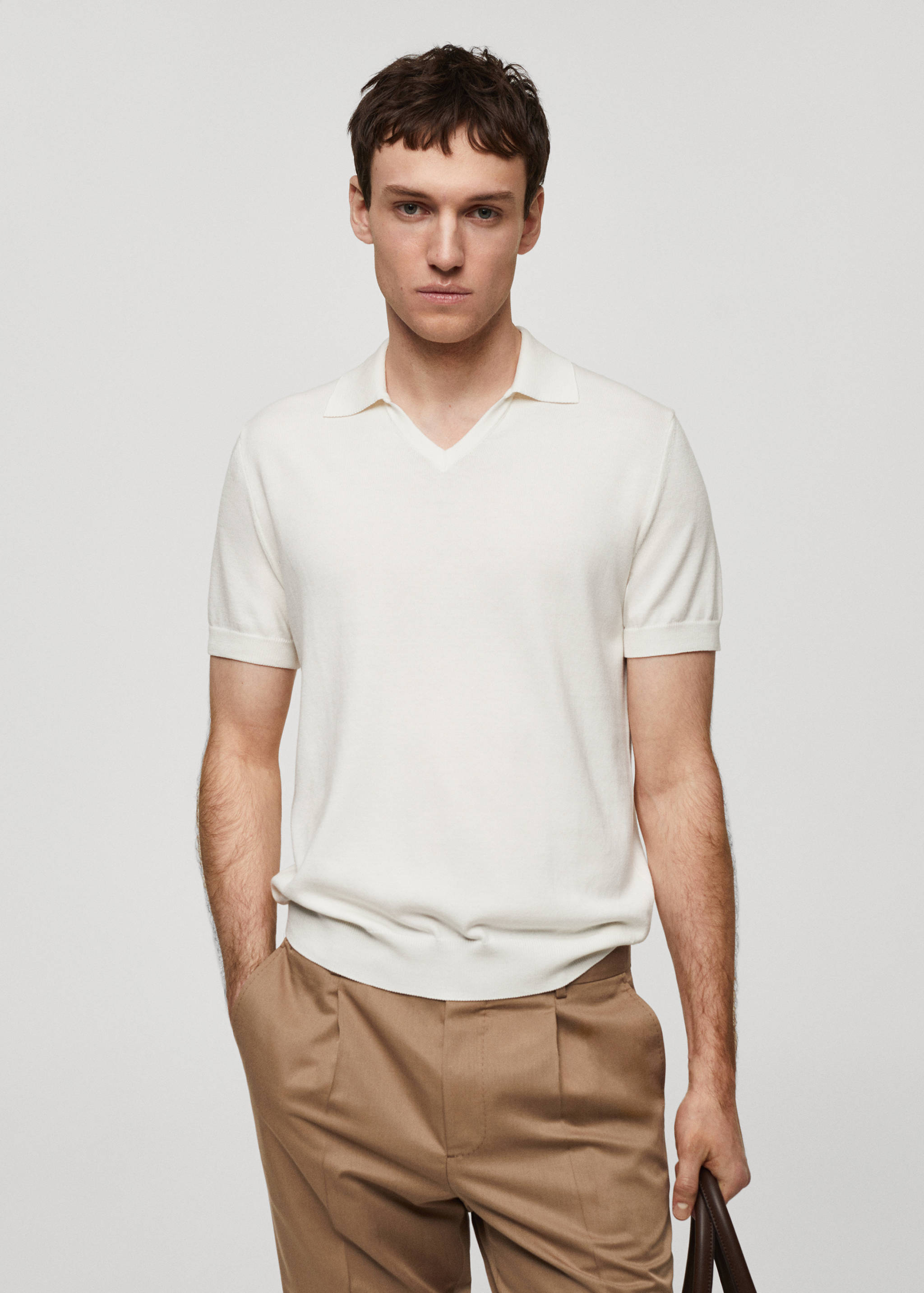 100% cotton knitted polo shirt - Medium plane