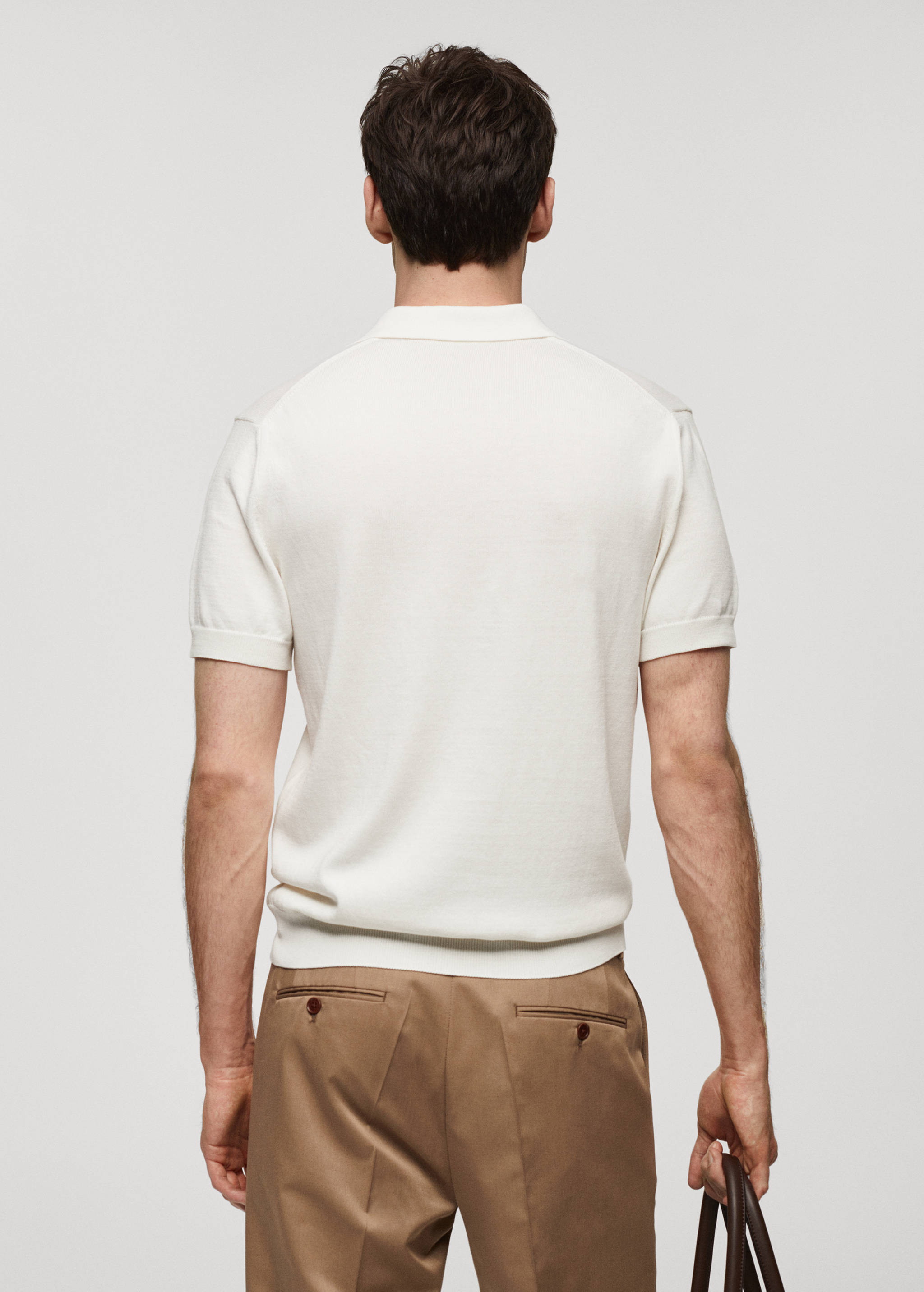 100% cotton knitted polo shirt - Reverse of the article