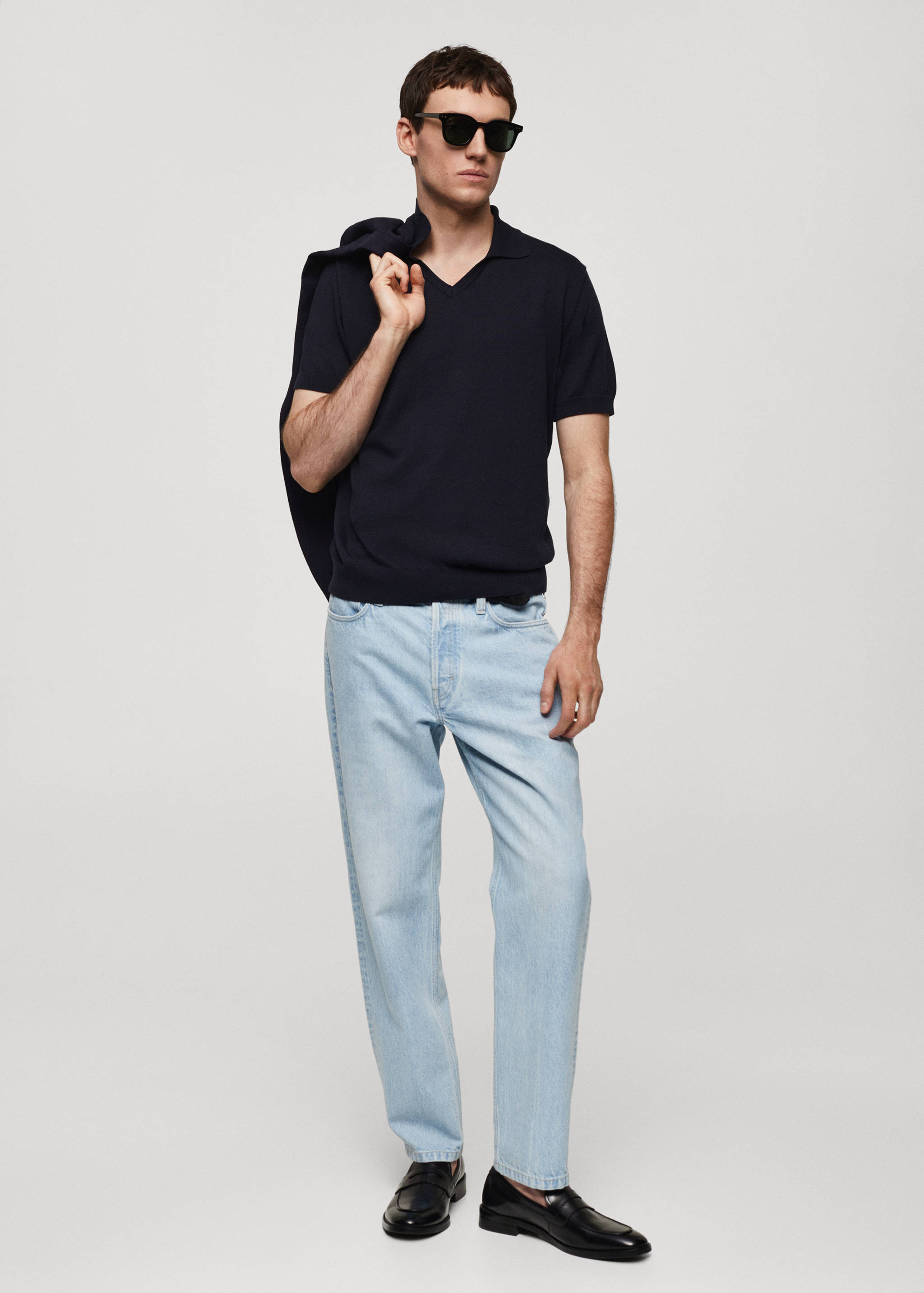 100% cotton knitted polo shirt - General plane