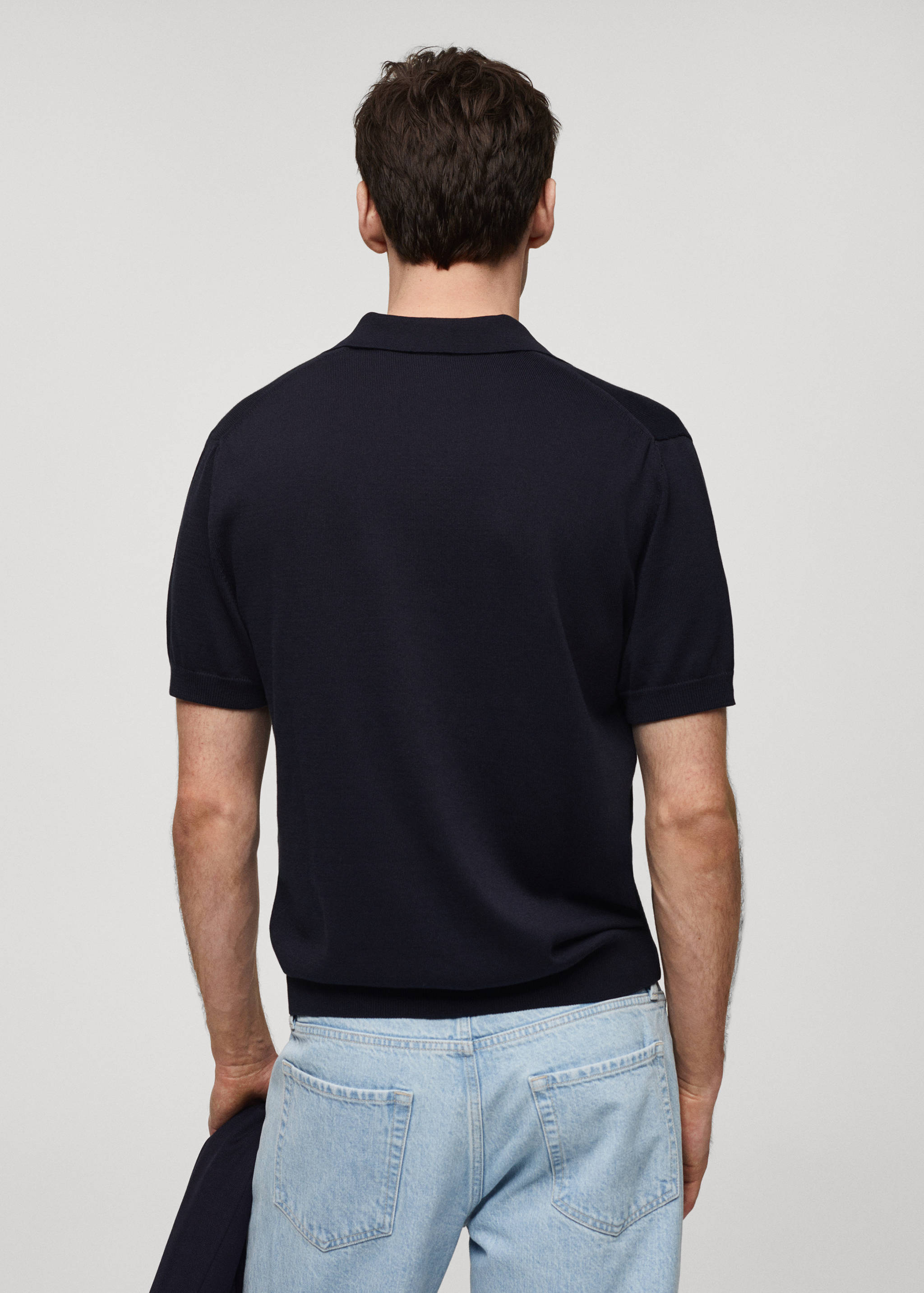 100% cotton knitted polo shirt - Reverse of the article