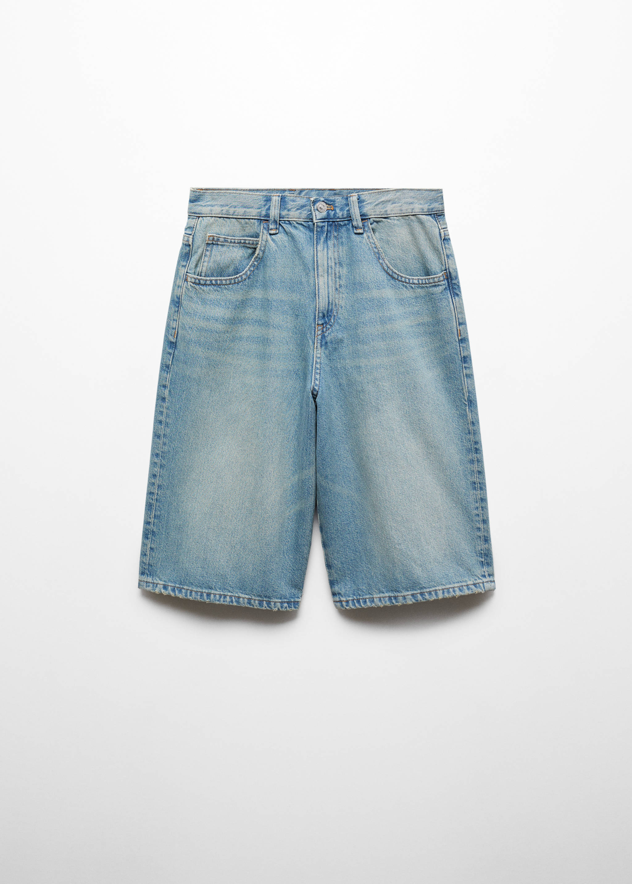 Oversized denim bermuda shorts - Article without model