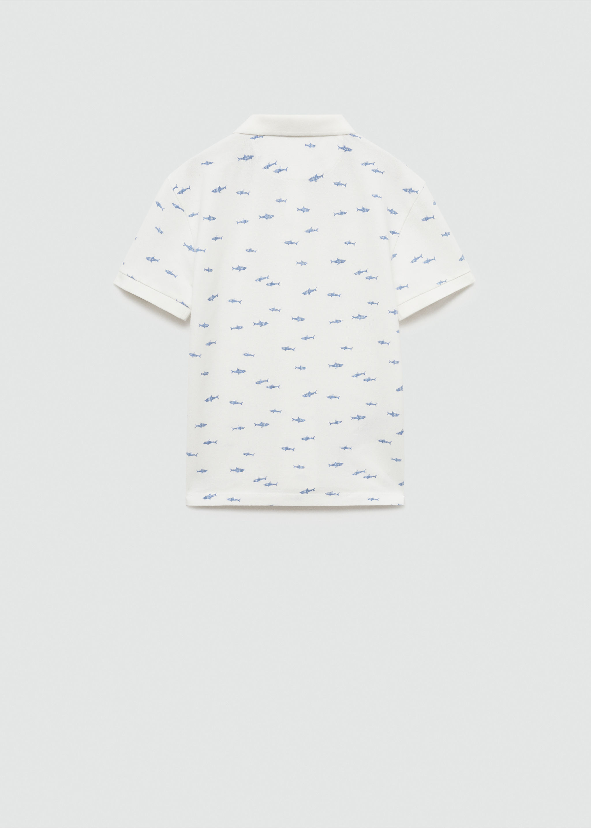 Shark-print polo shirt - Reverse of the article
