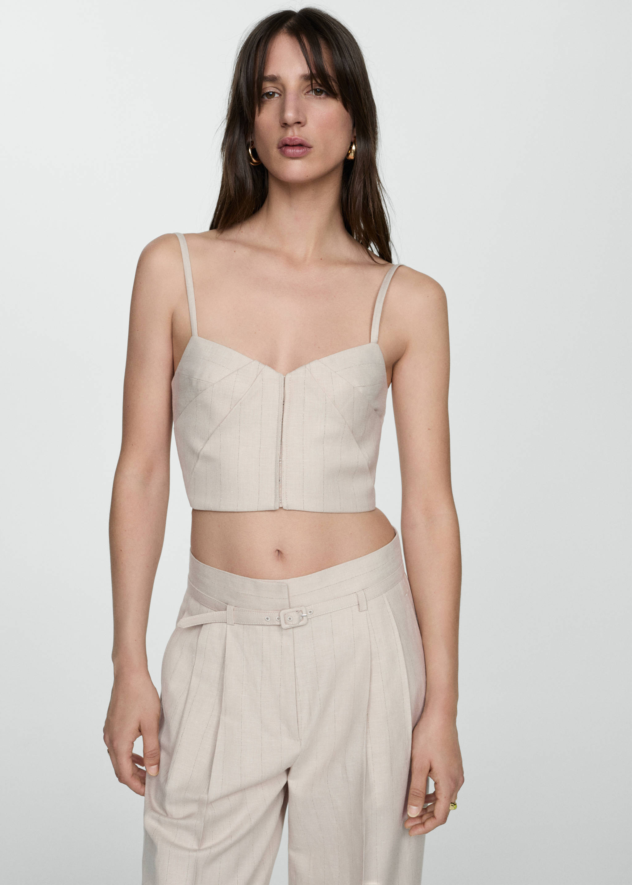 Strapless top with pleat detail - Medium plane