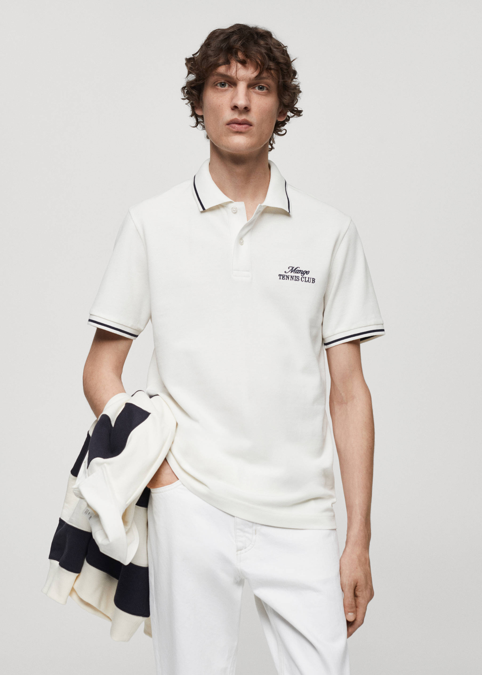100% embroidered cotton polo shirt - Medium plane