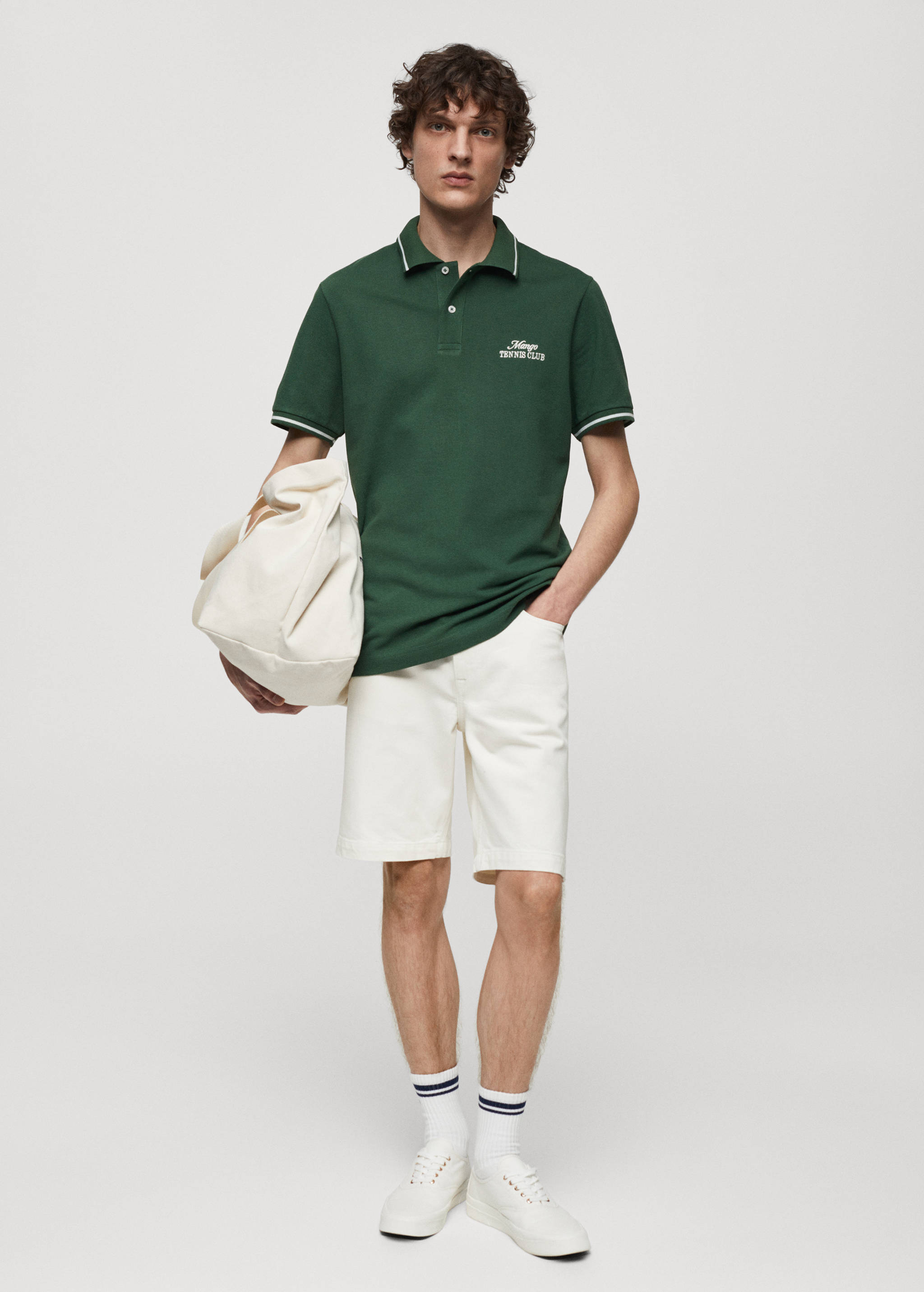 100% embroidered cotton polo shirt - General plane