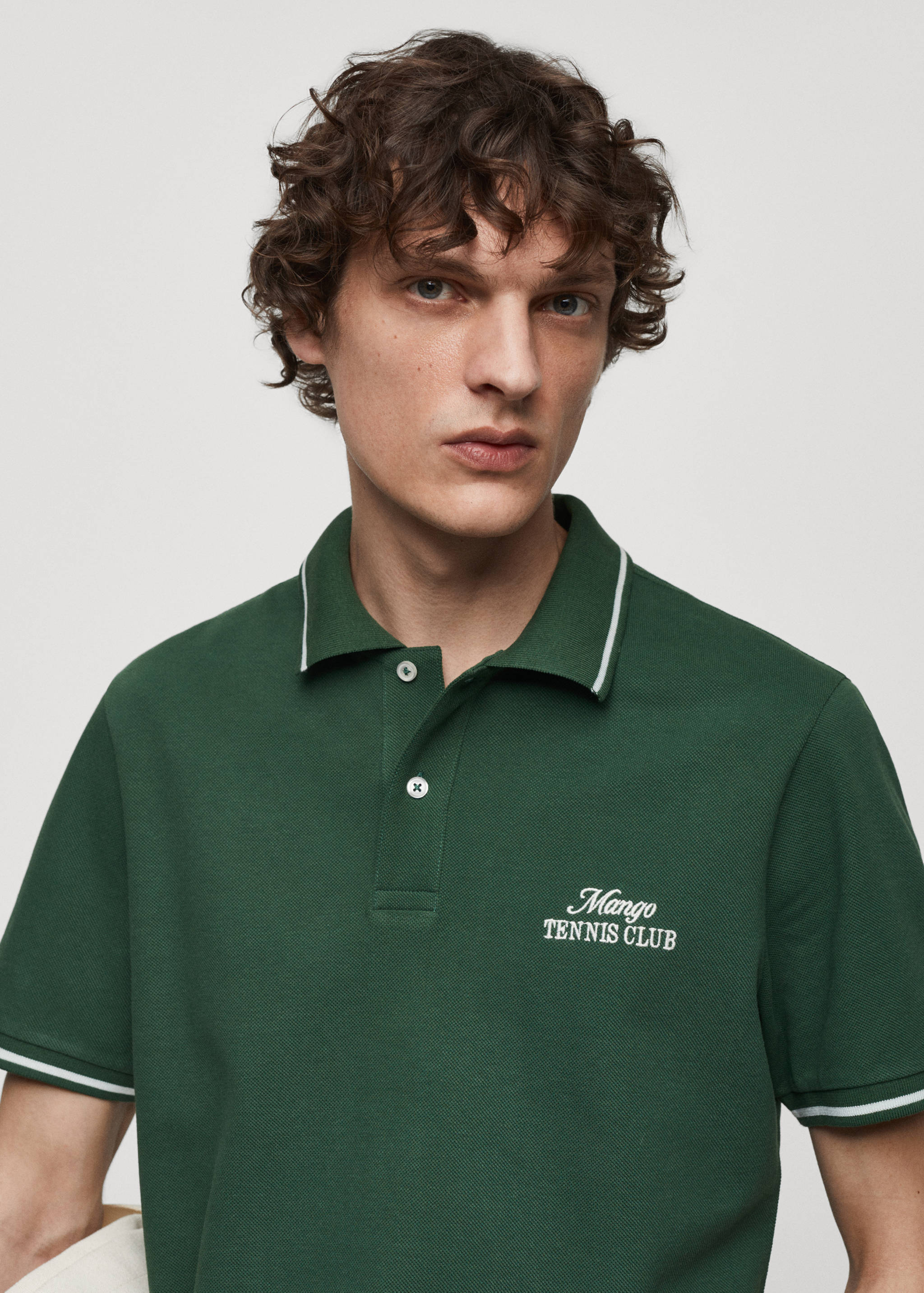 100% embroidered cotton polo shirt - Details of the article 1