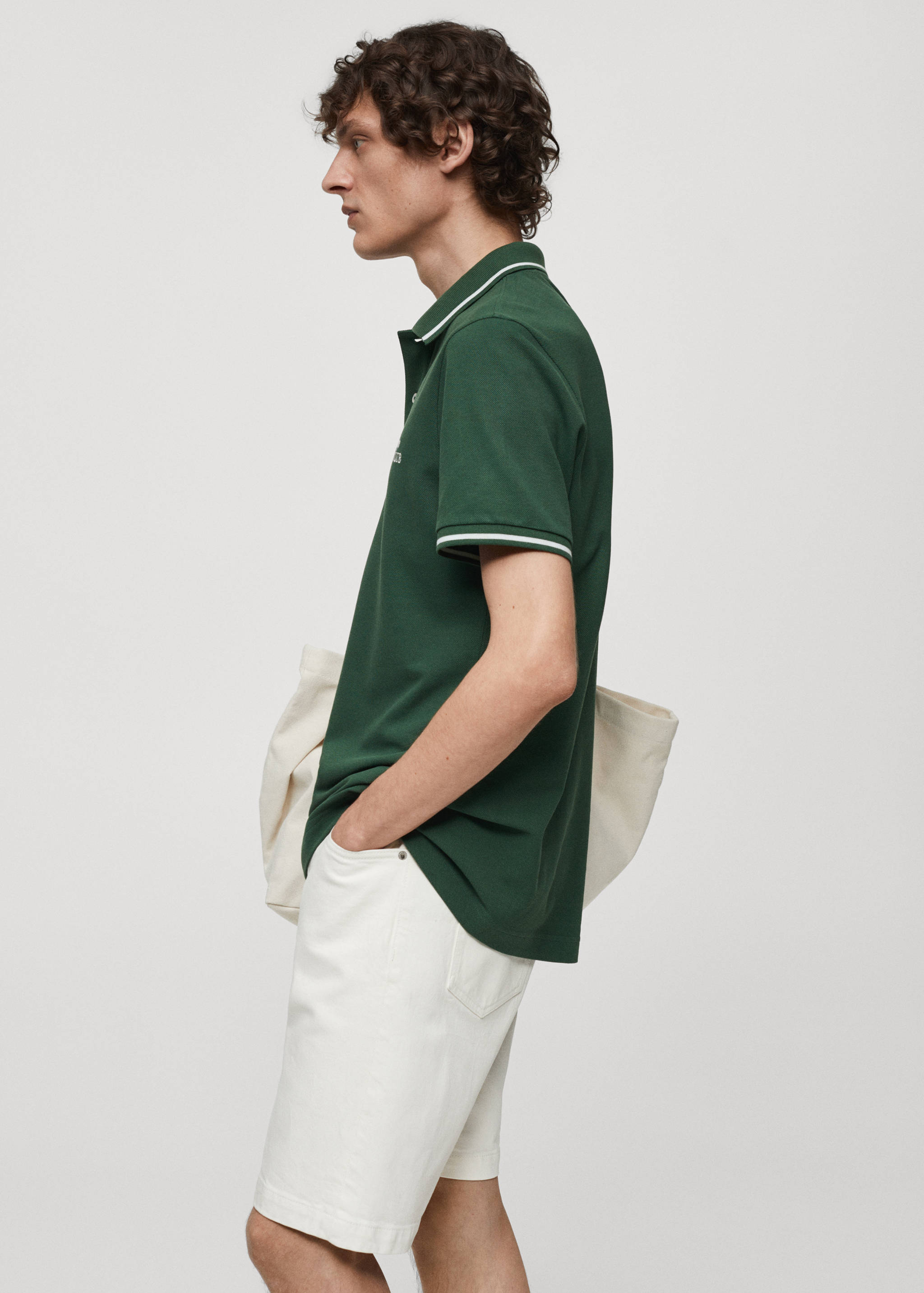 100% embroidered cotton polo shirt - Details of the article 2