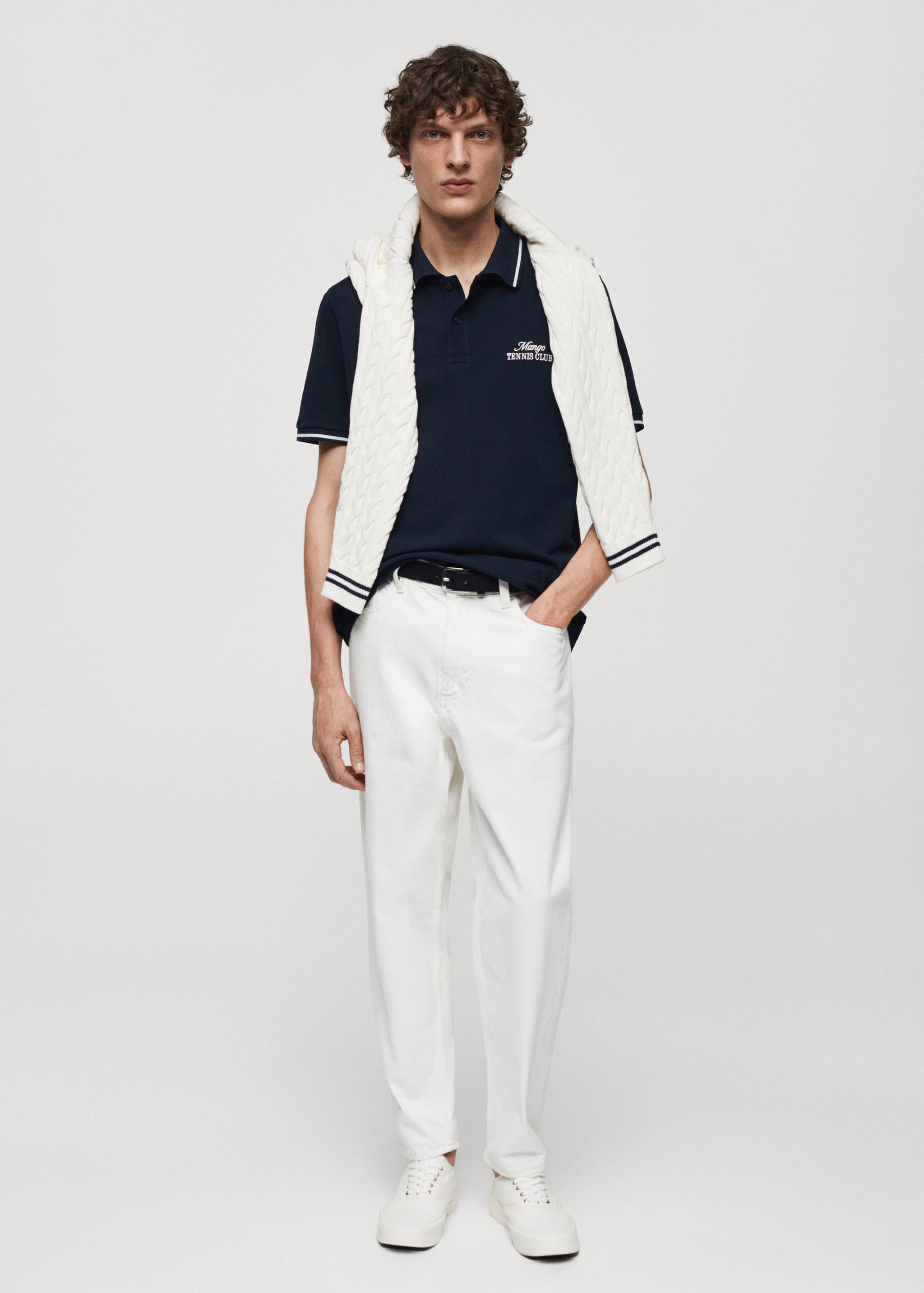 100% embroidered cotton polo shirt - General plane