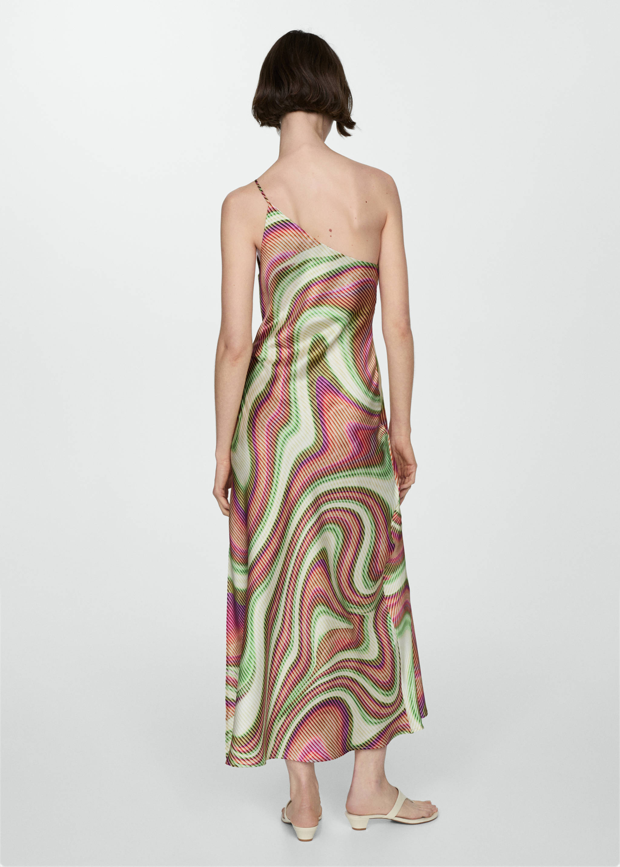 Kjole sateng med trykk - Baksiden av artikkelen