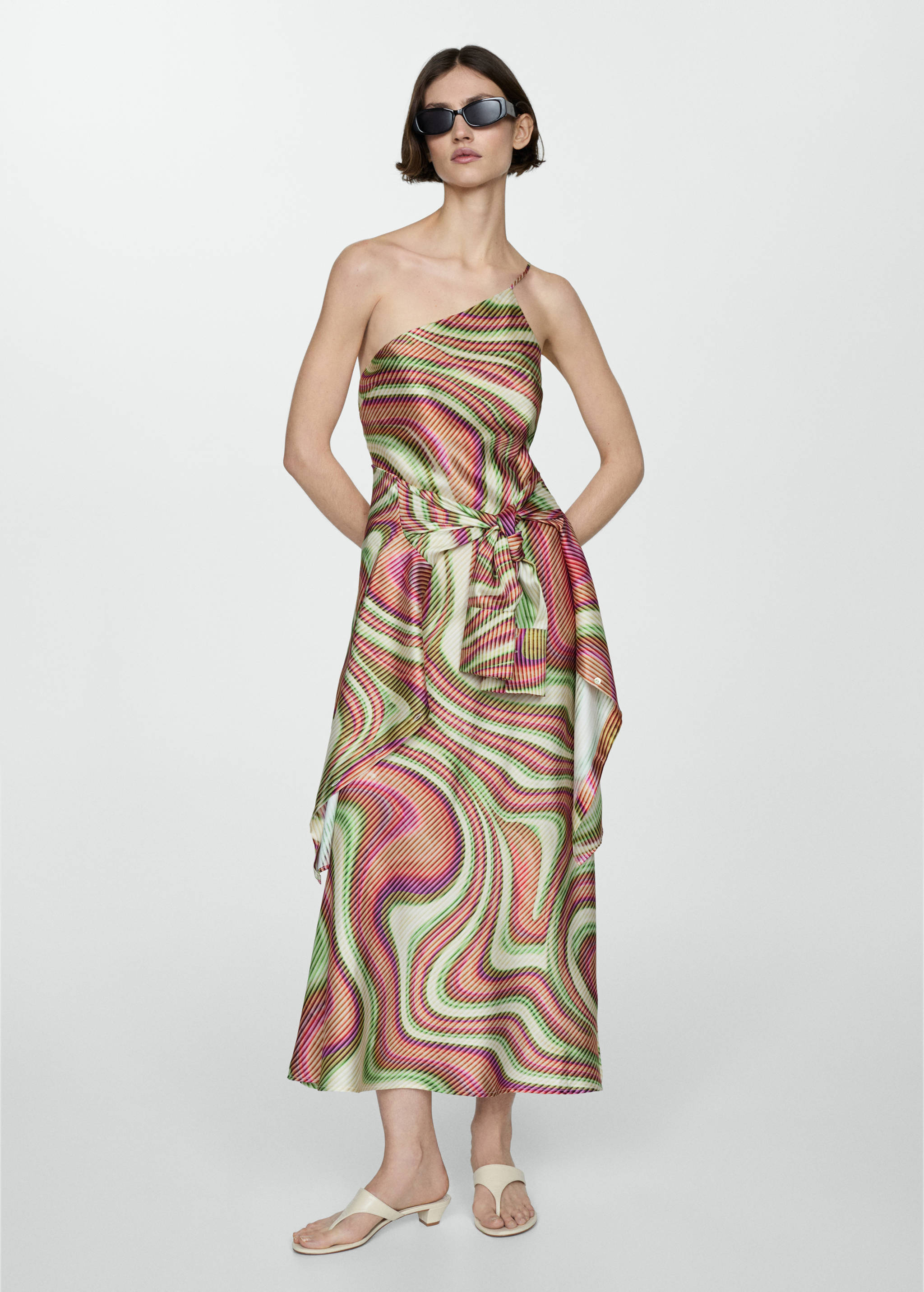 Kjole sateng med trykk - Artikkeldetalj 2