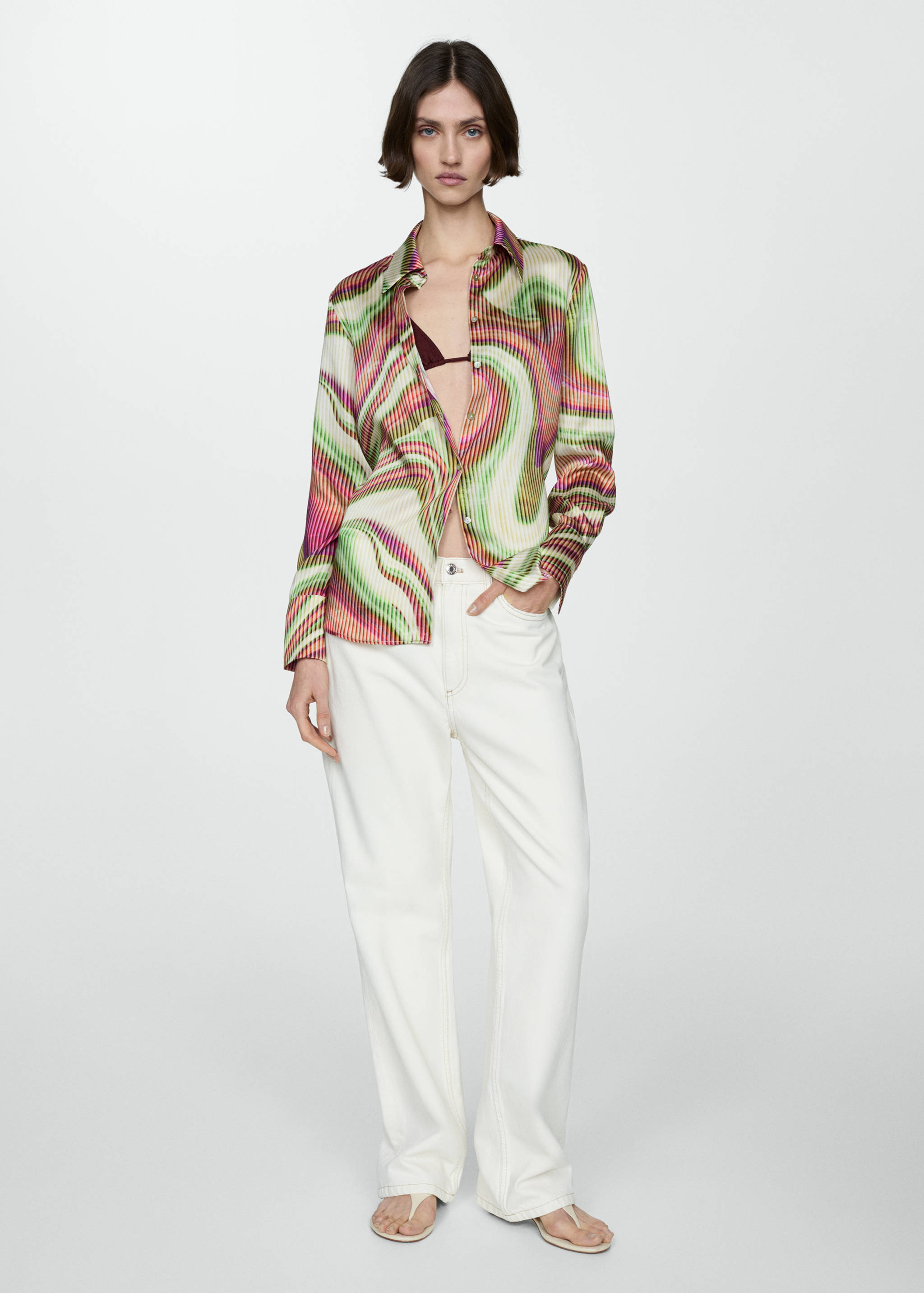 Satin print shirt - General plane