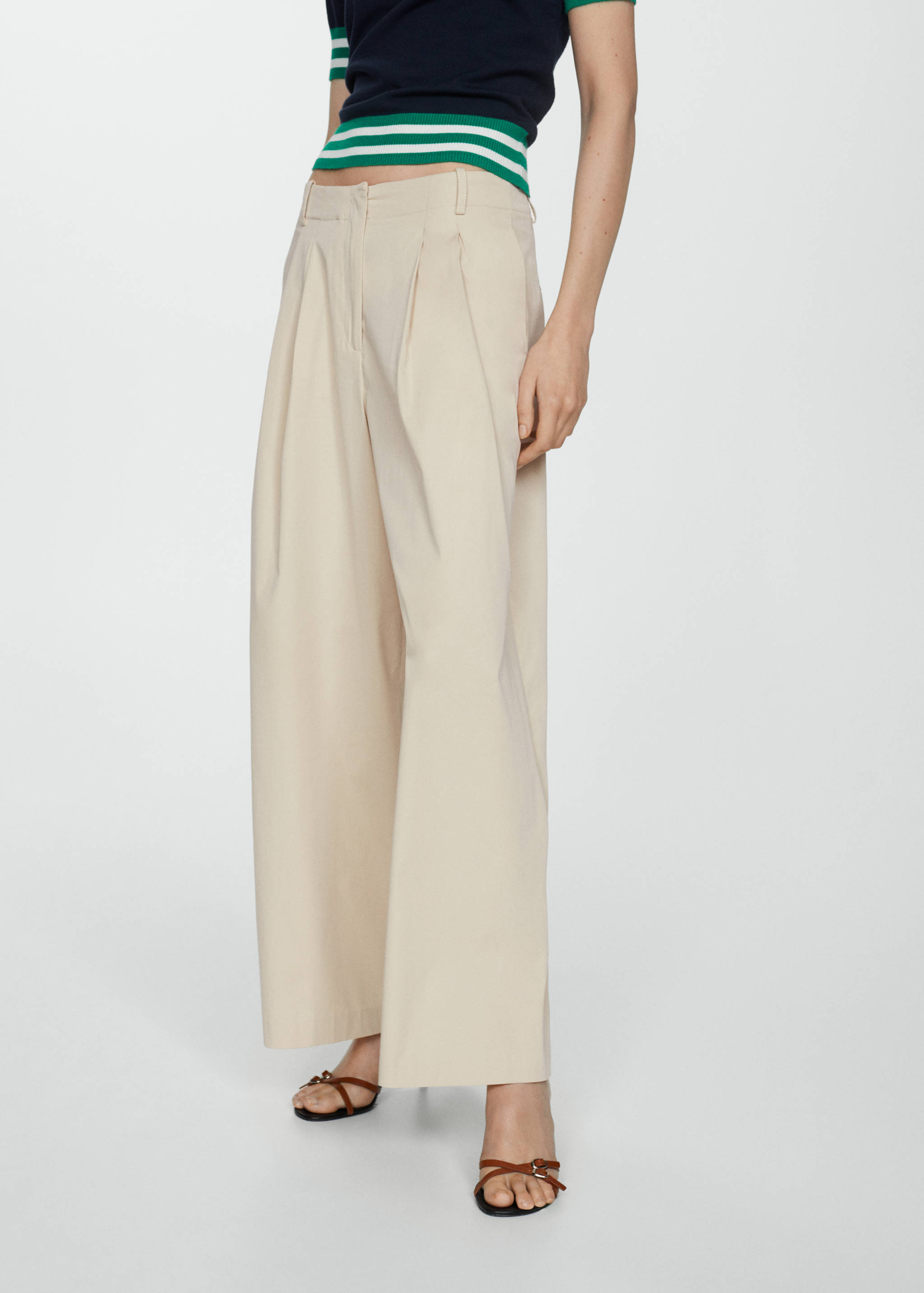 Wide leg pleated trousers - Medium plane
