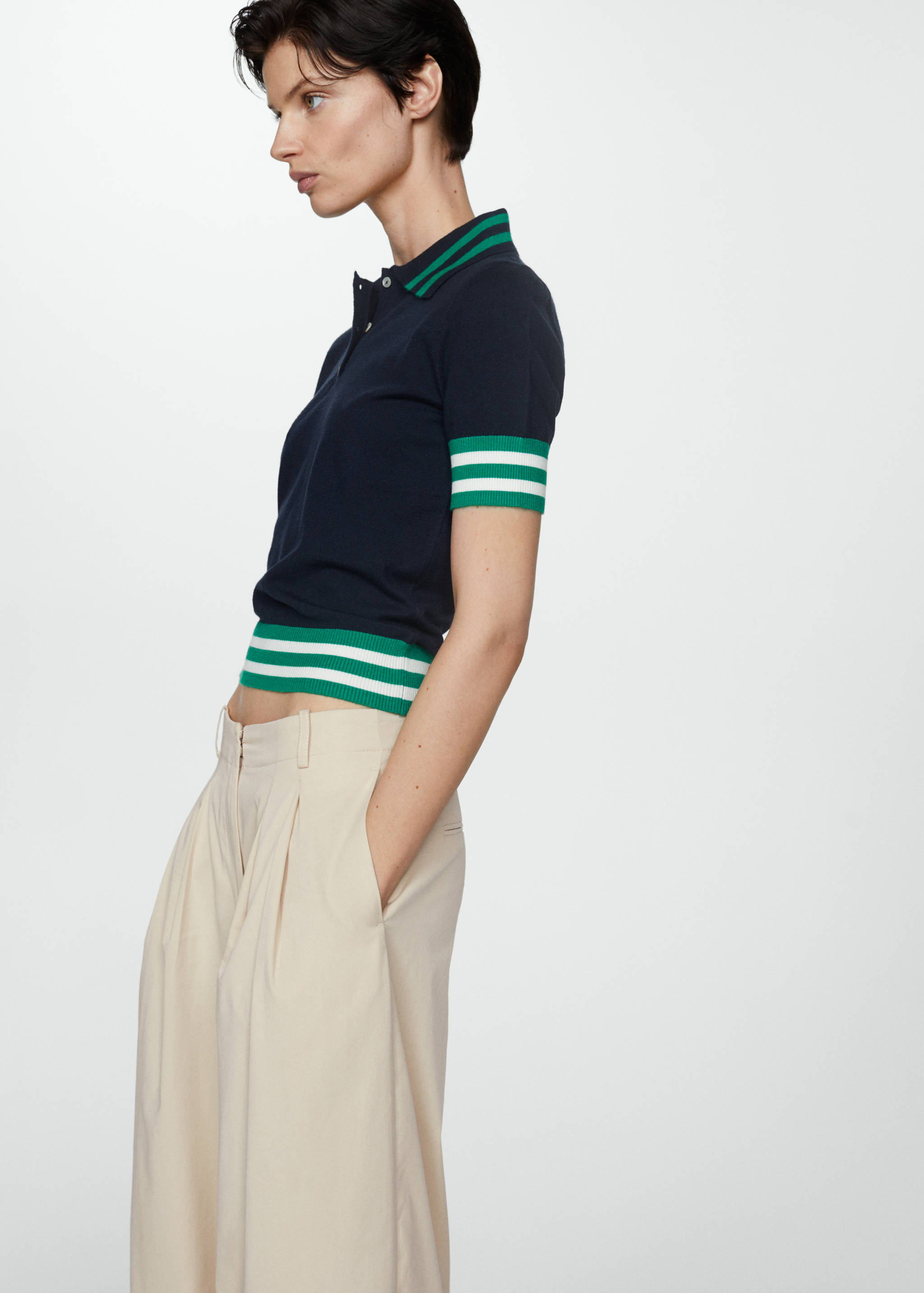 Wide leg pleated trousers - Details of the article 1