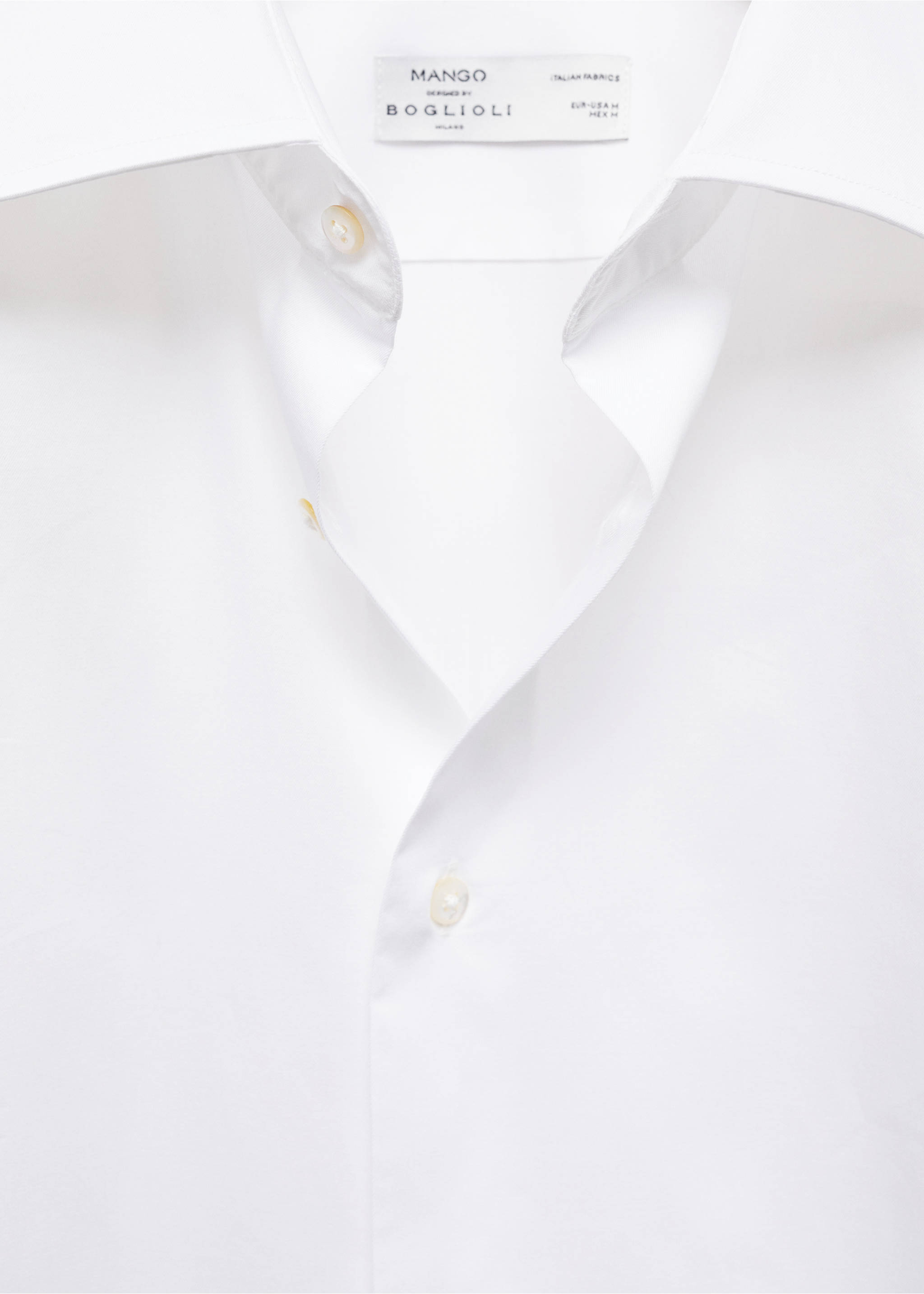 100% cotton slim-fit twill shirt - Details of the article 8, White. Ref: 67068268-00.