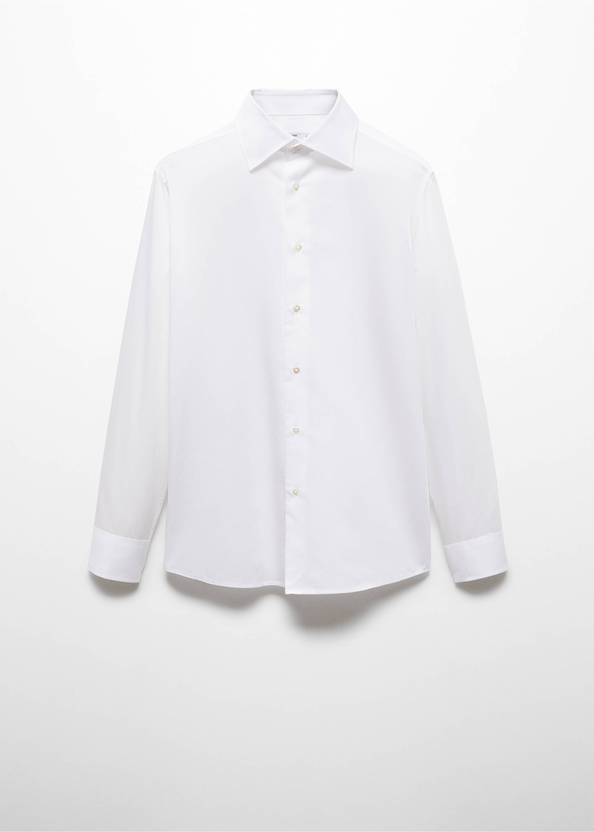100% cotton slim-fit twill shirt - Article without model, White. Ref: 67068268-00.
