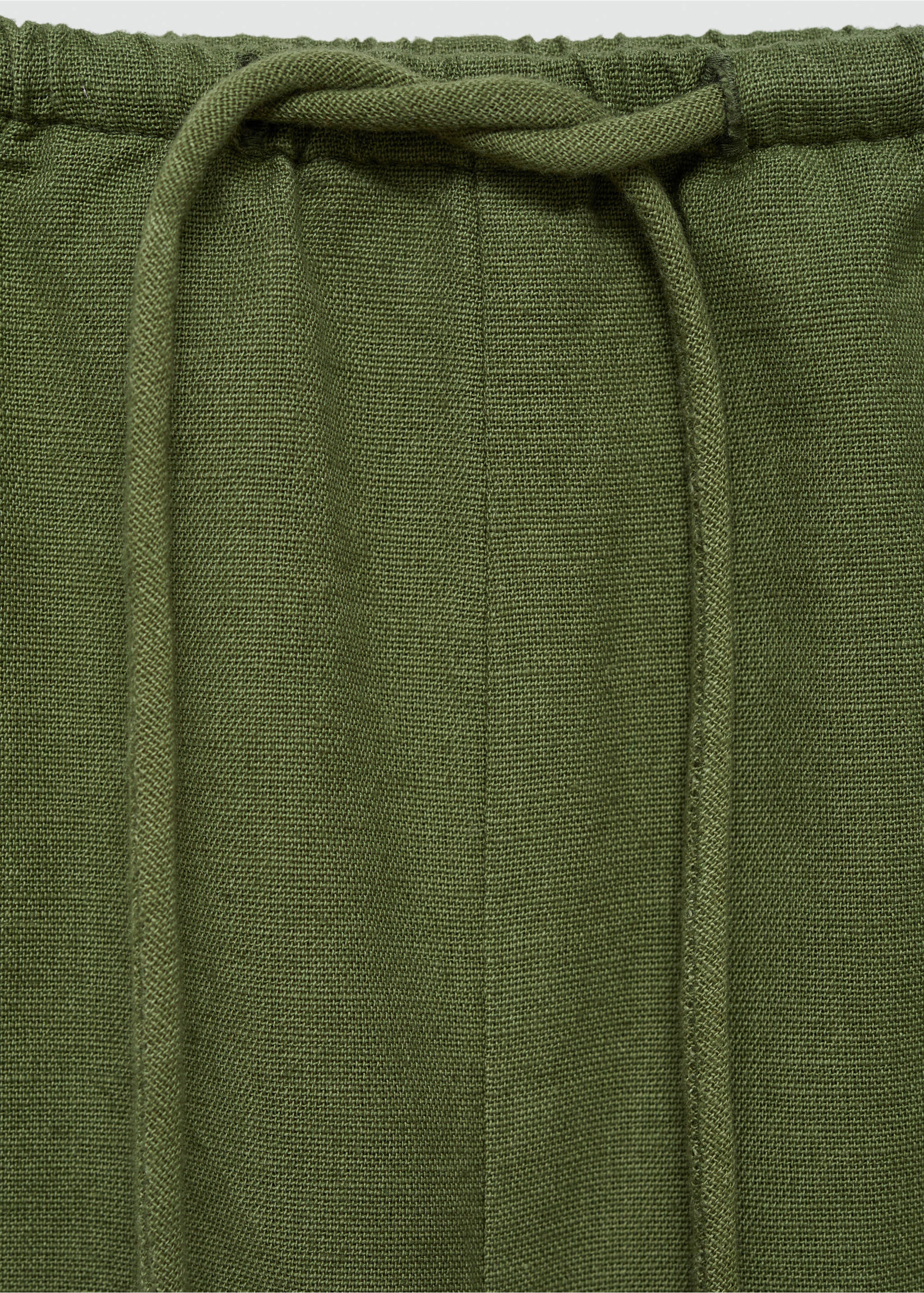 Bow linen short - Details of the article 8, Khaki. Ref: 67068270-00.