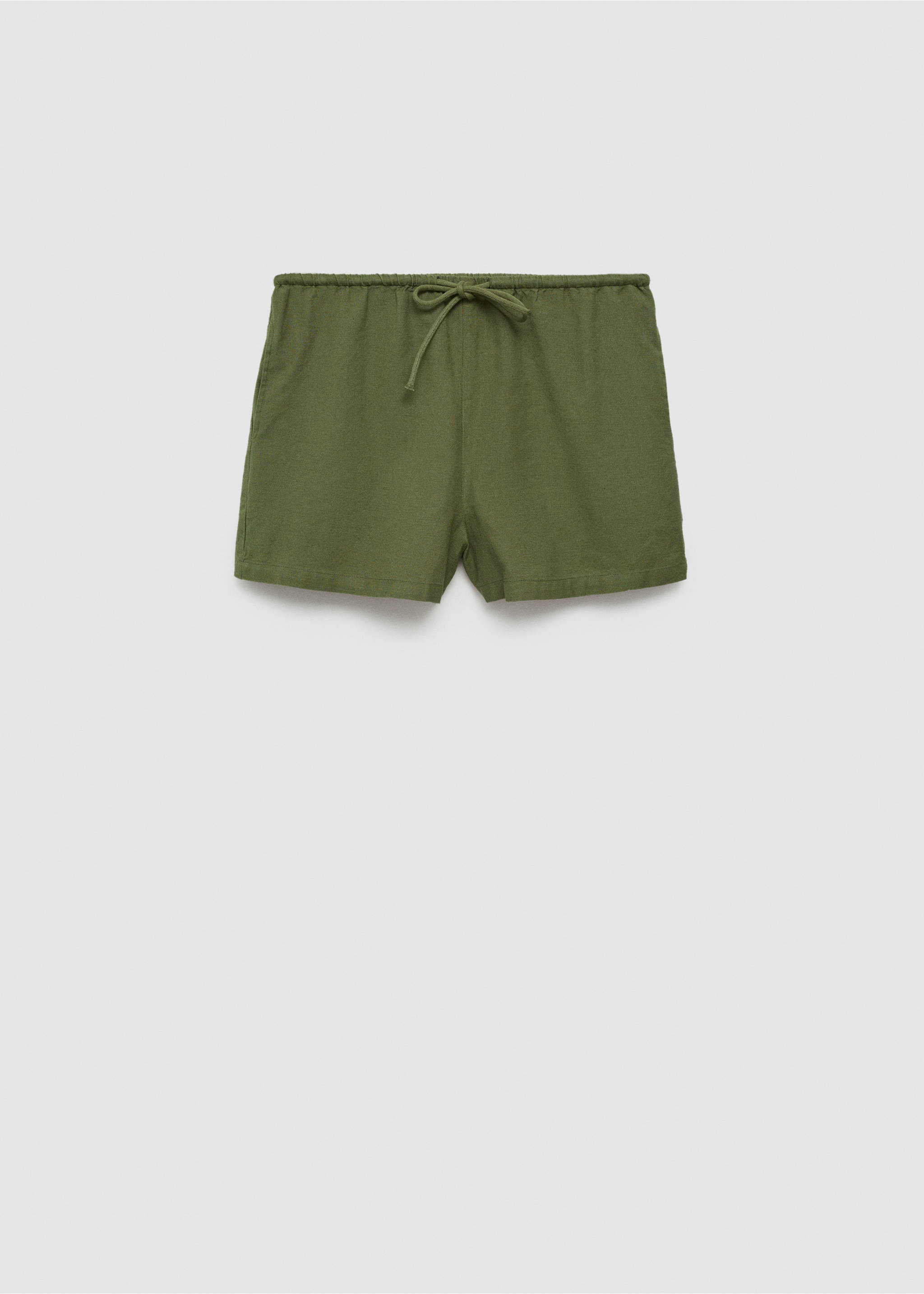 Bow linen short - Article without model, Khaki. Ref: 67068270-00.