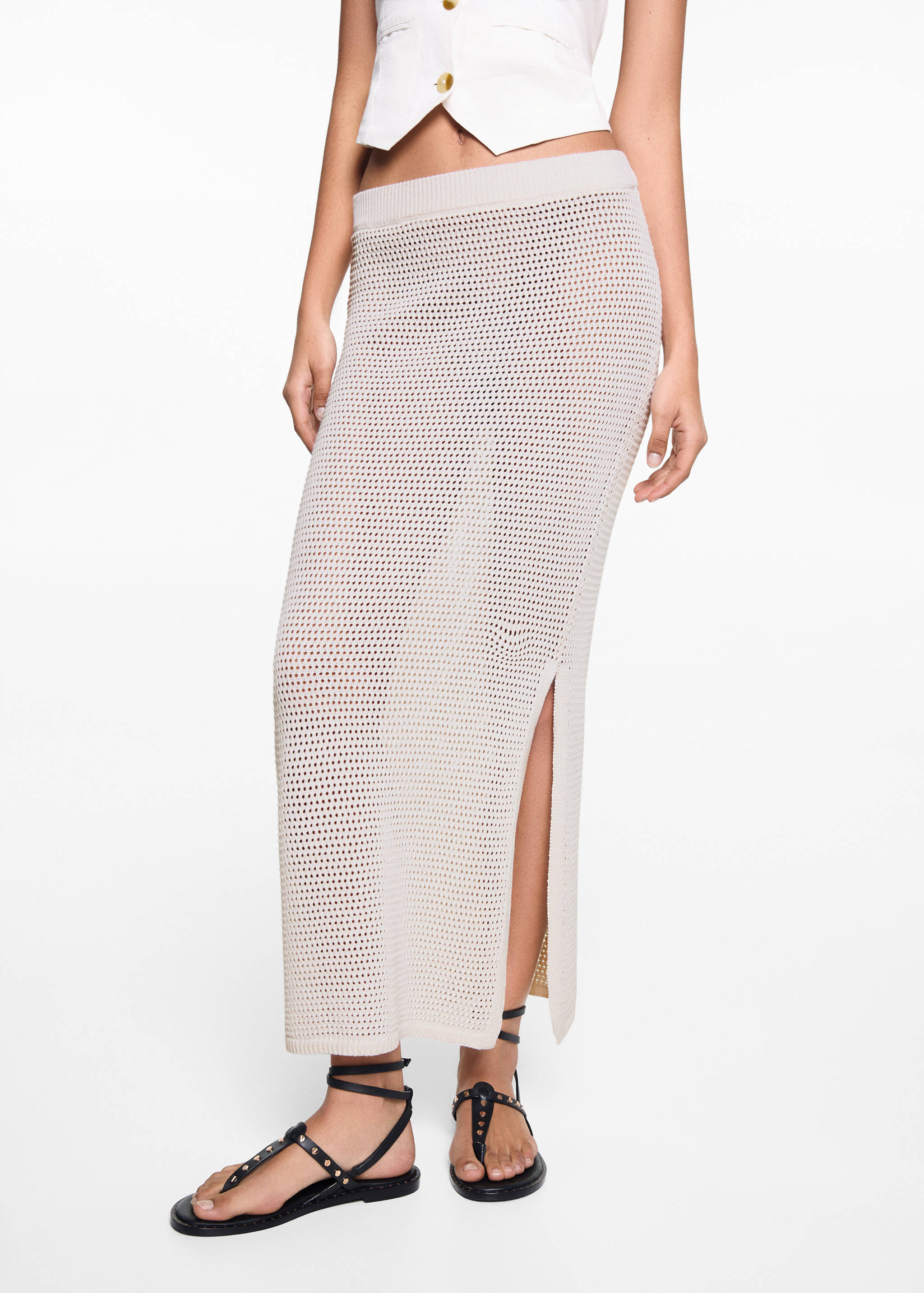 Openwork knitted skirt - Medium plane