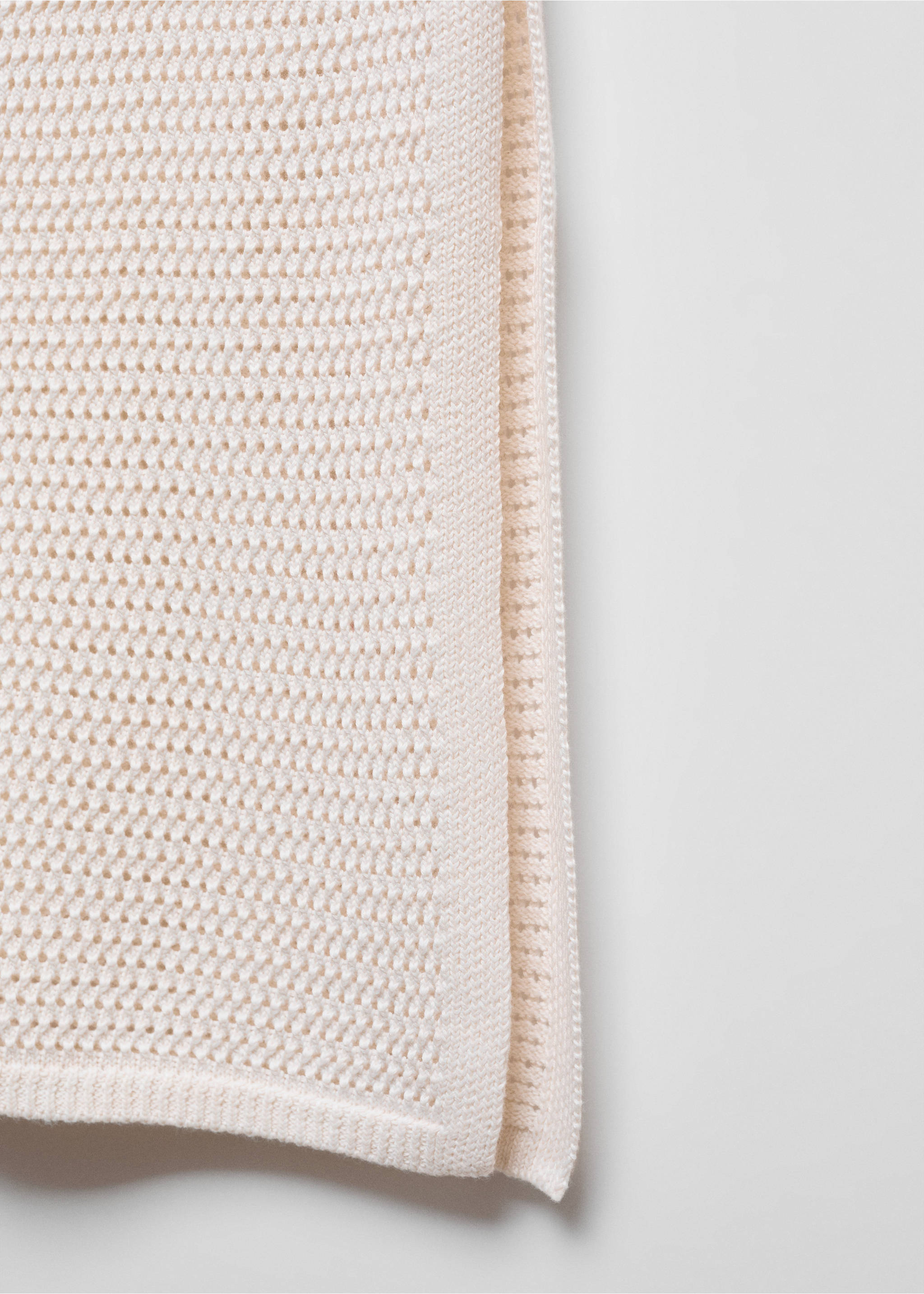 Openwork knitted skirt - Details of the article 8, Ecru. Ref: 67068271-00.