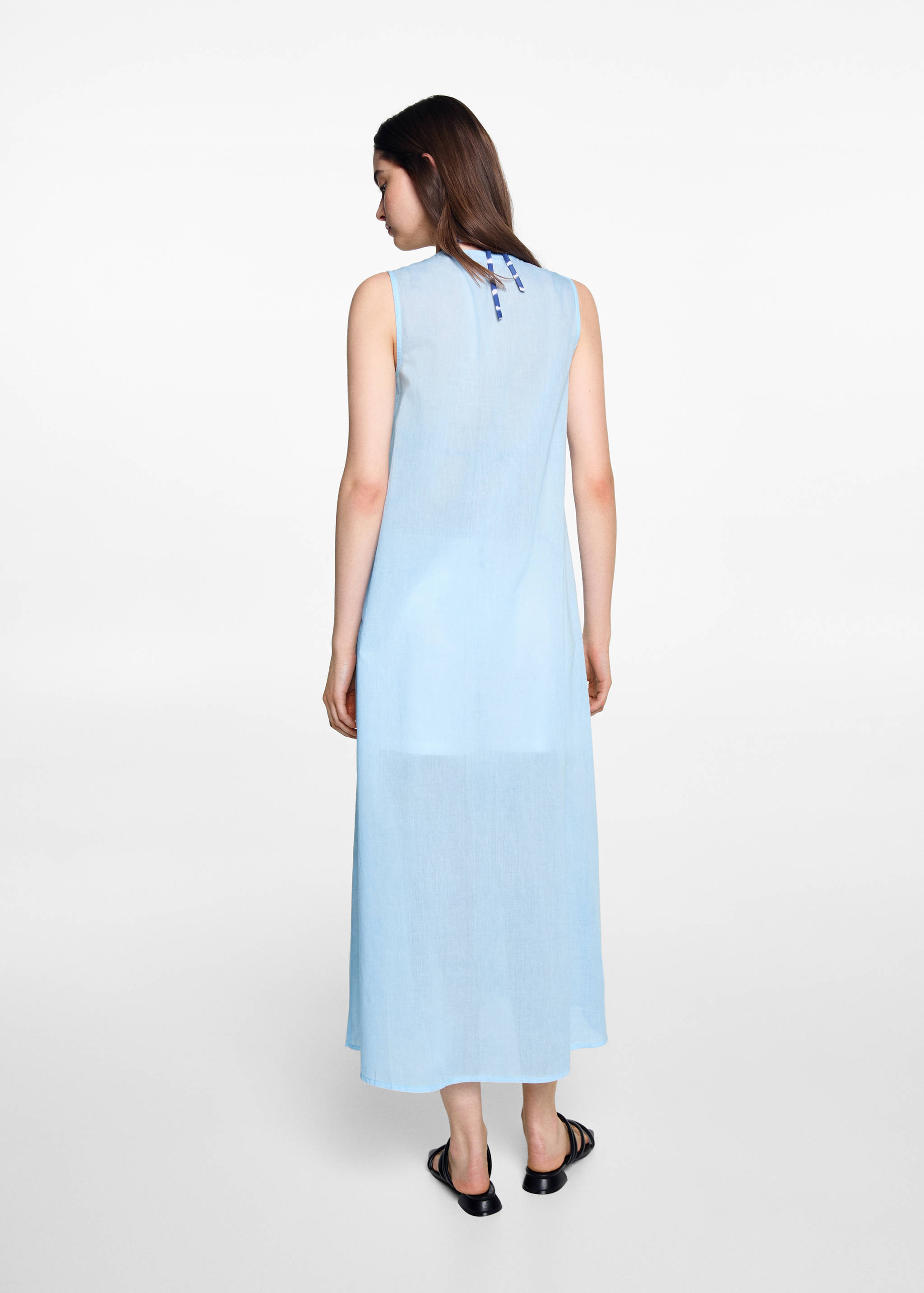 Long cotton gilet - Reverse of the article