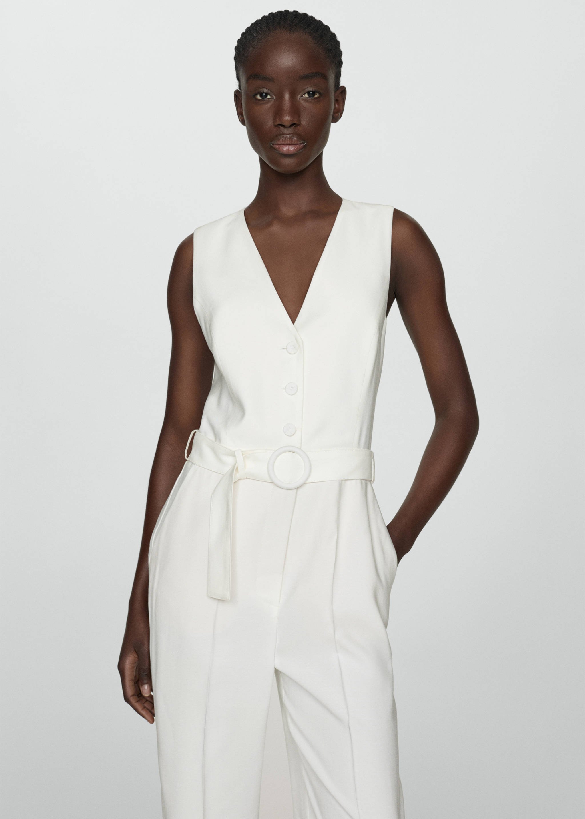 Belt long jumpsuit - Medium plane