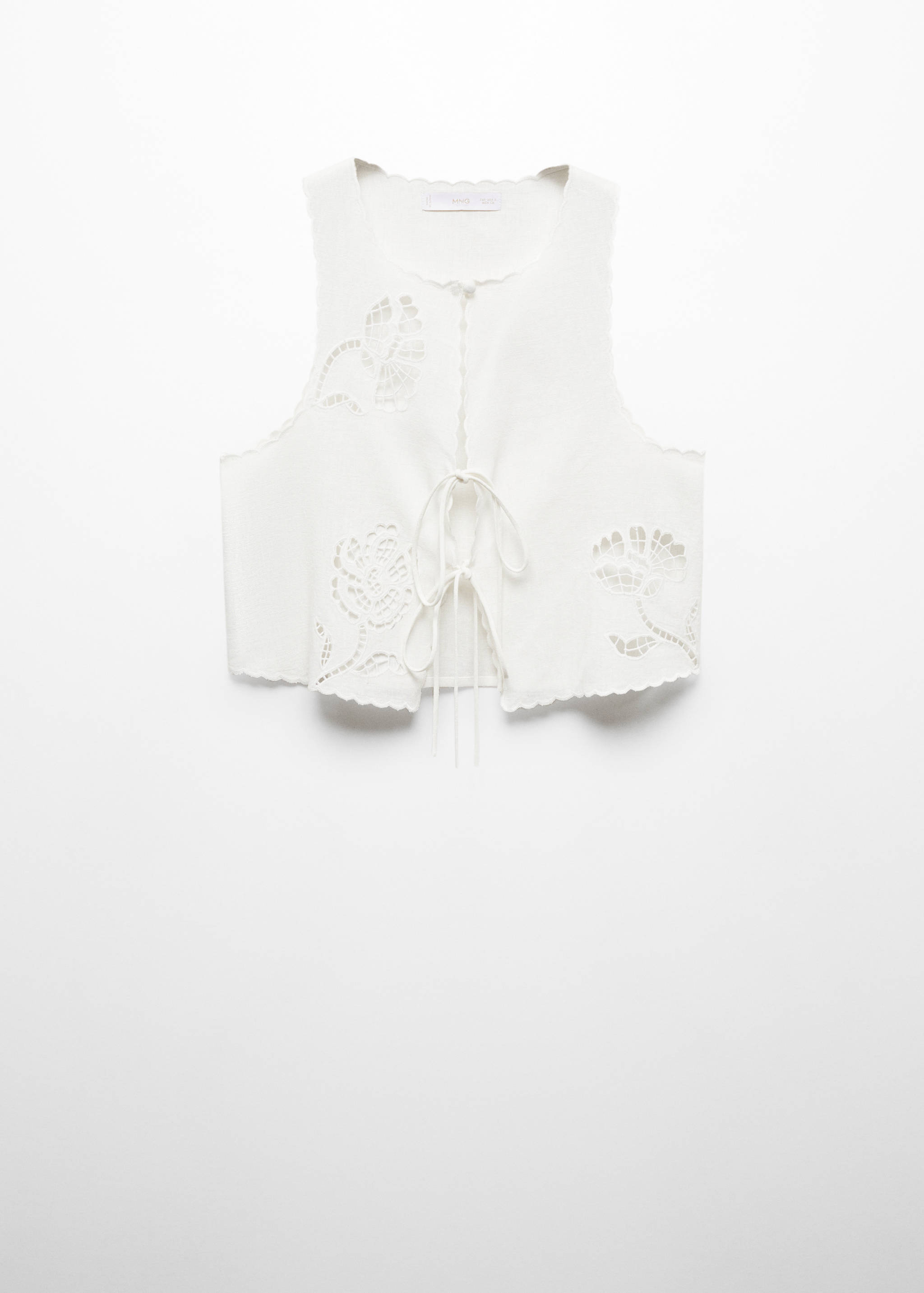 Openwork detail linen top - Article without model